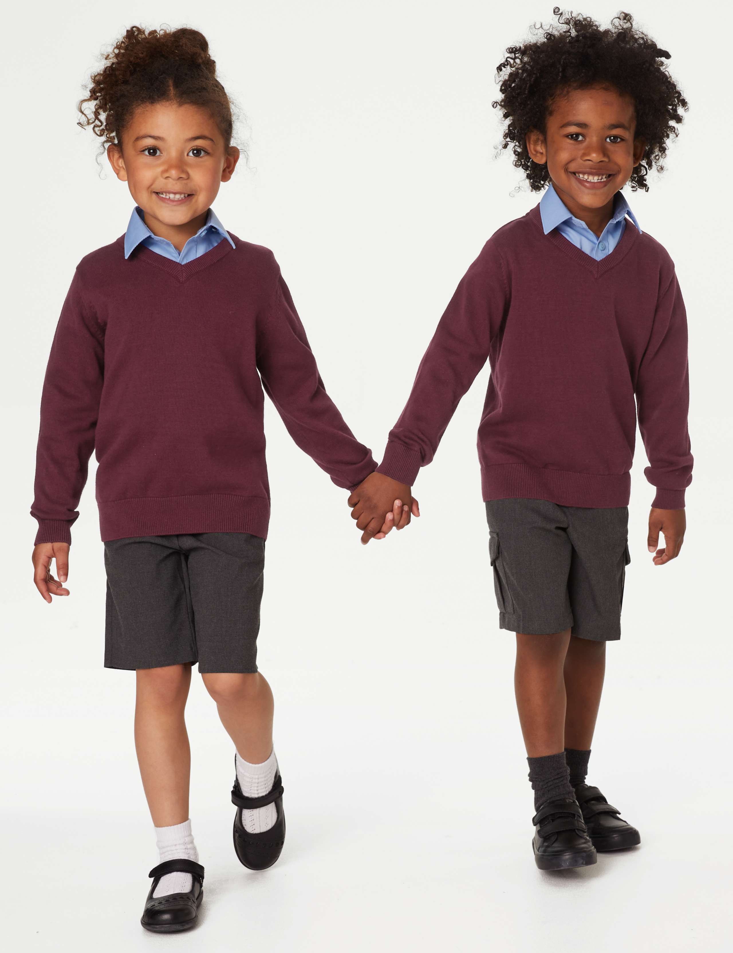 2 Pack Unisex Pure Cotton School Jumper (3-18 Yrs) 1 of 4