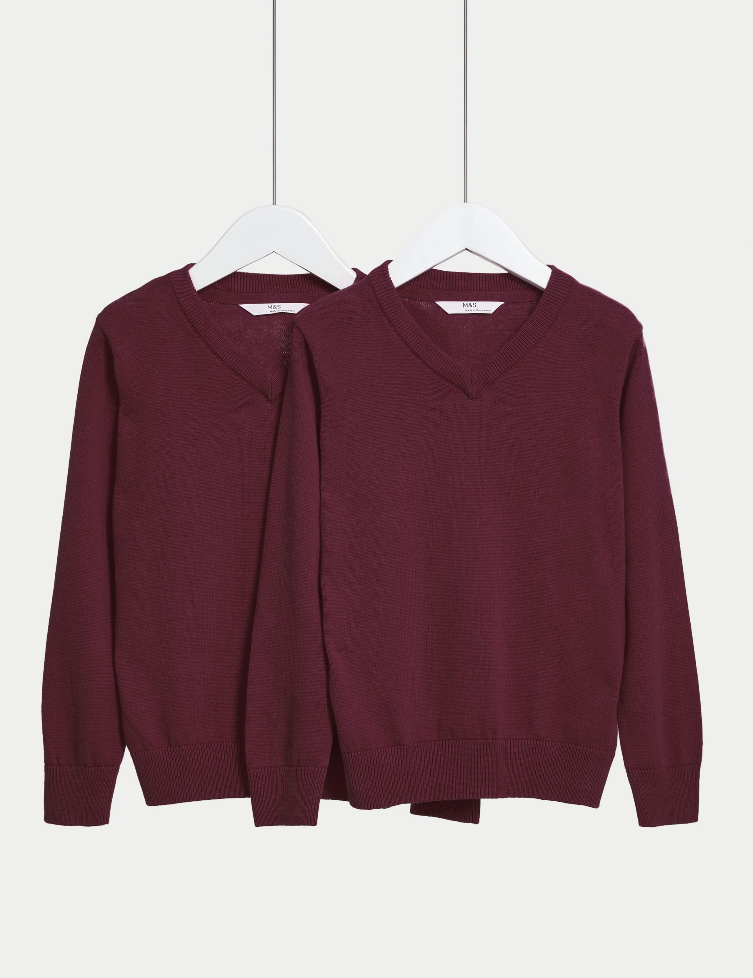 2pk Unisex Pure Cotton School Jumper (3-18 Yrs) 2 of 4