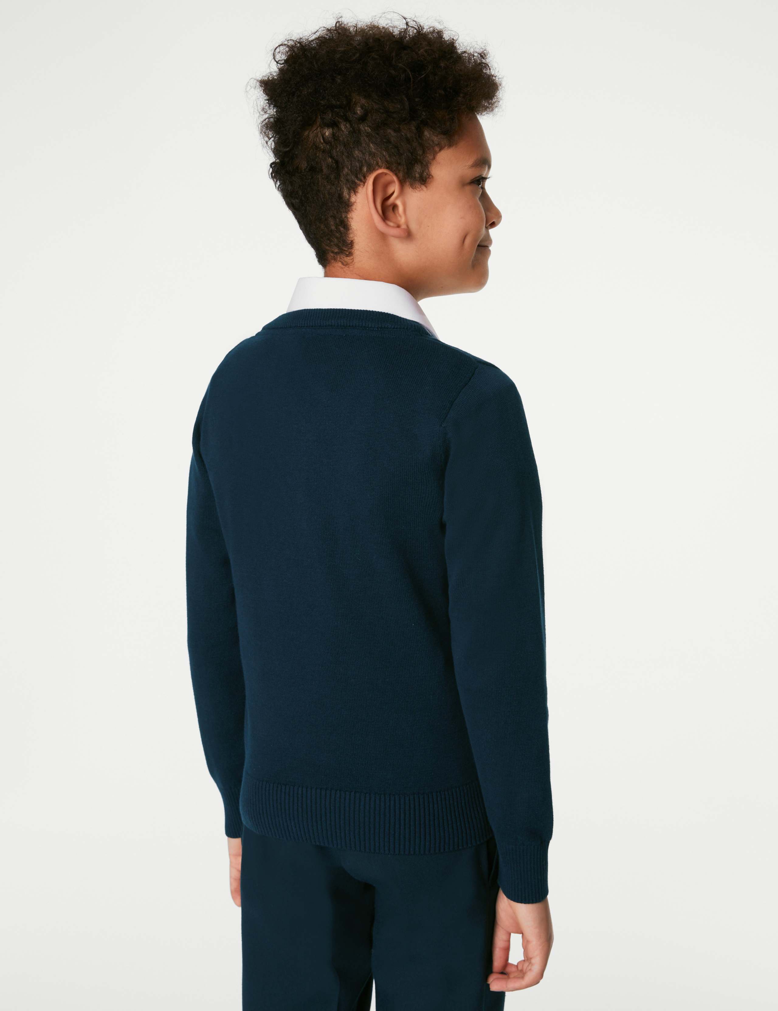 2pk Unisex Slim Fit Cotton School Jumpers (3-18 Yrs) 5 of 5
