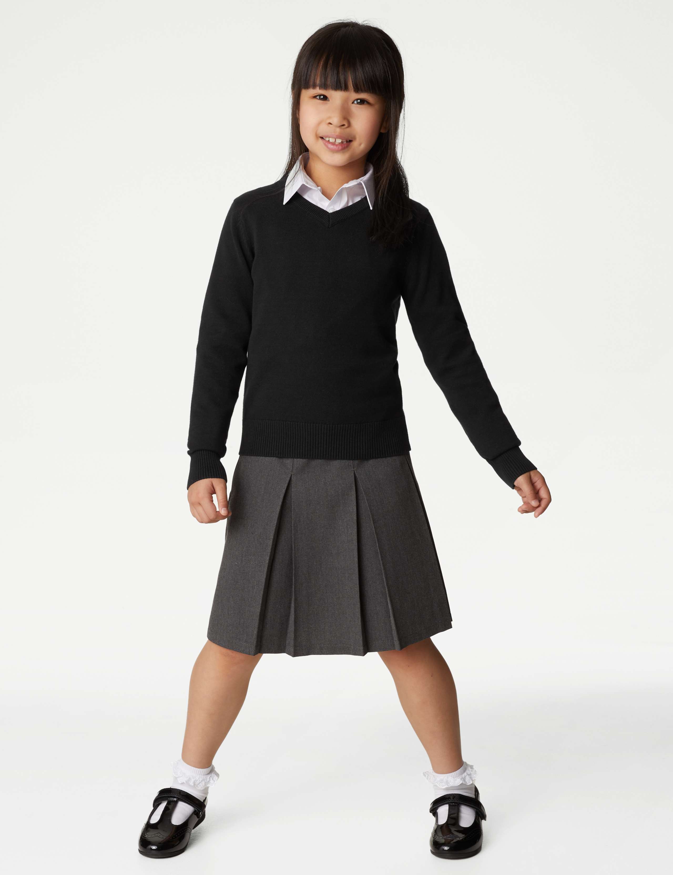 2pk Unisex Slim Fit Cotton School Jumpers (3-18 Yrs) 4 of 5