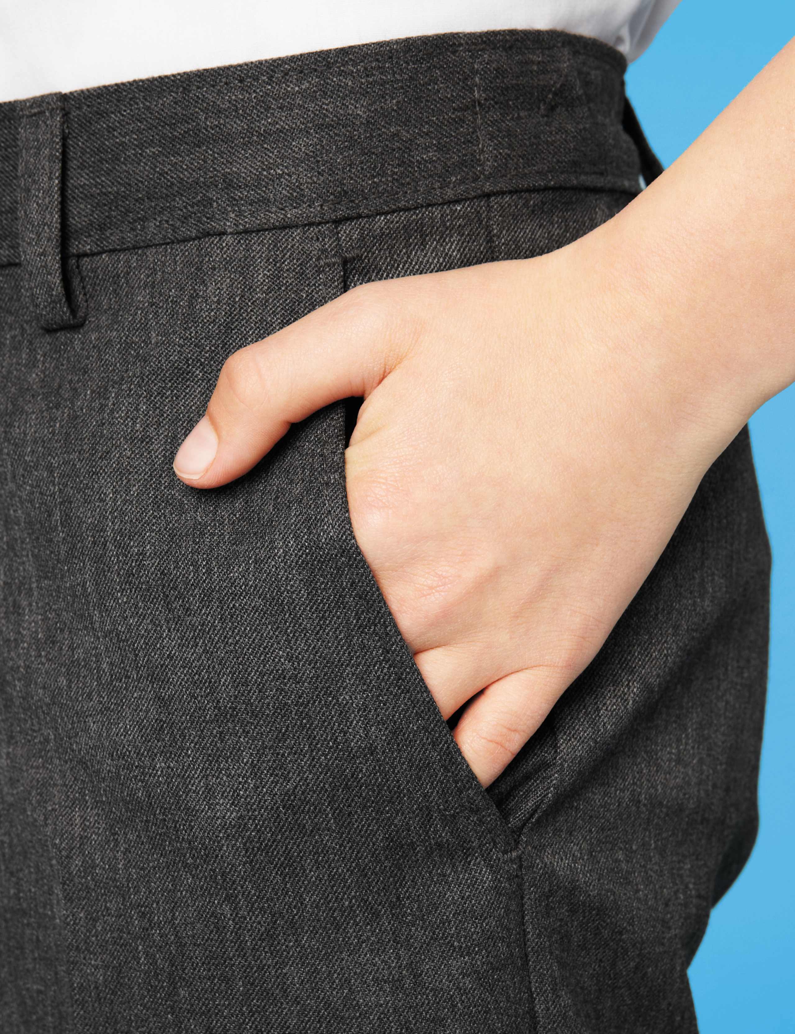 Boys Flat Front Wool Blend Trousers with Stormwear+™ 6 of 7