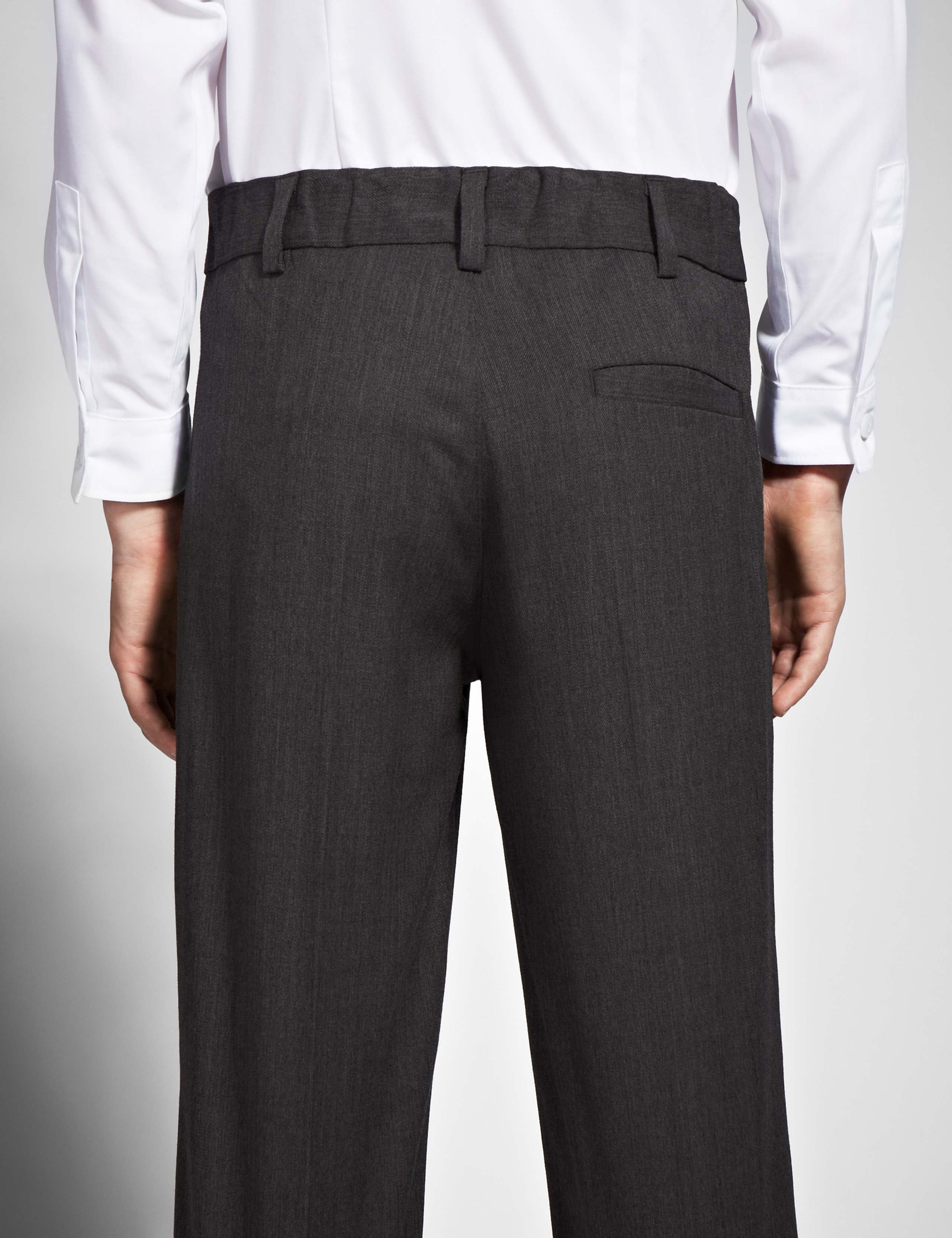 Boys' Wool Rich Adjustable Waist Supercrease™ Pleat Front Straight Leg Trousers with Stormwear+™ 4 of 4