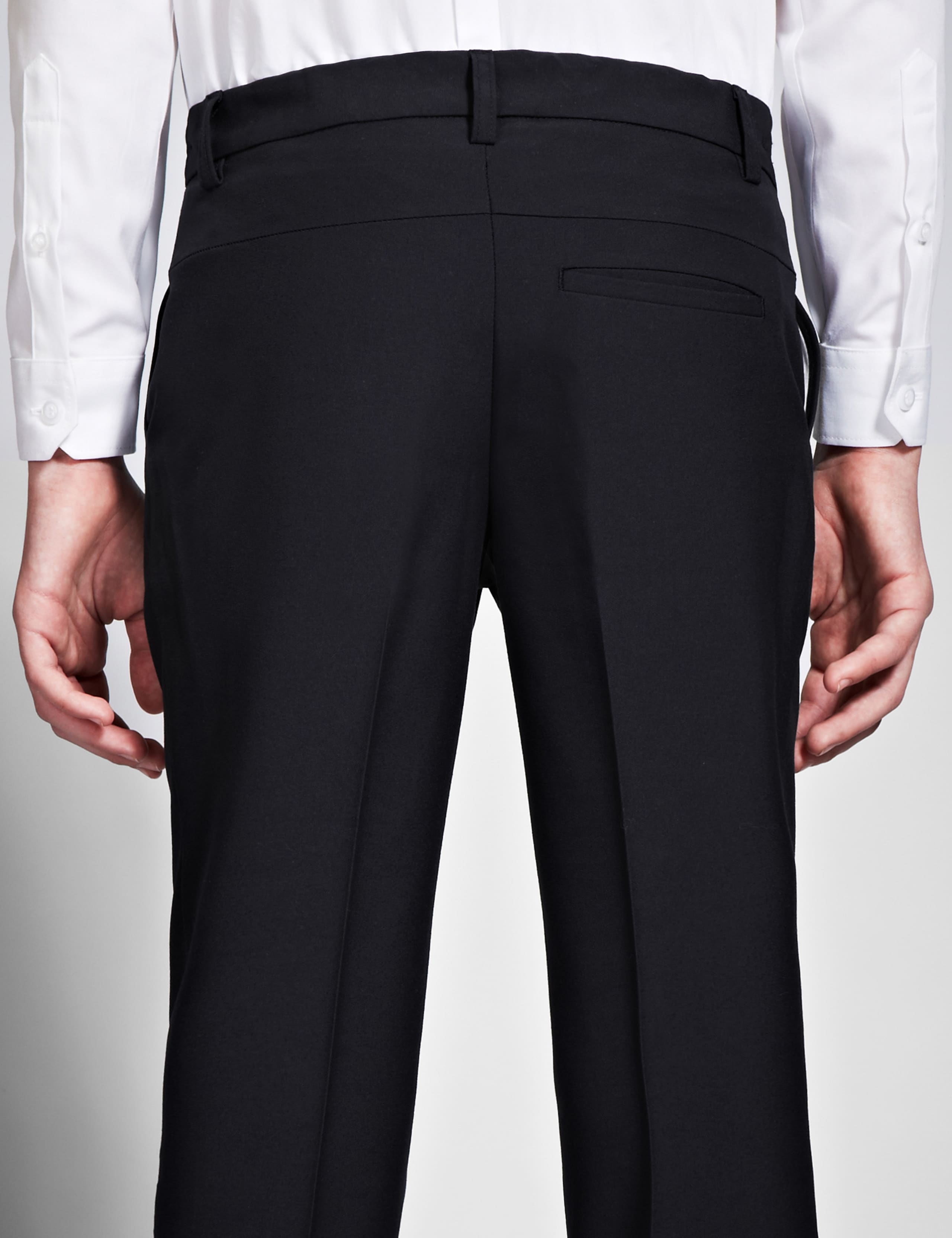 Boys' Crease-Resistant Slim Leg Adjustable Waist Trousers with Supercrease™ & Stormwear™ 4 of 5