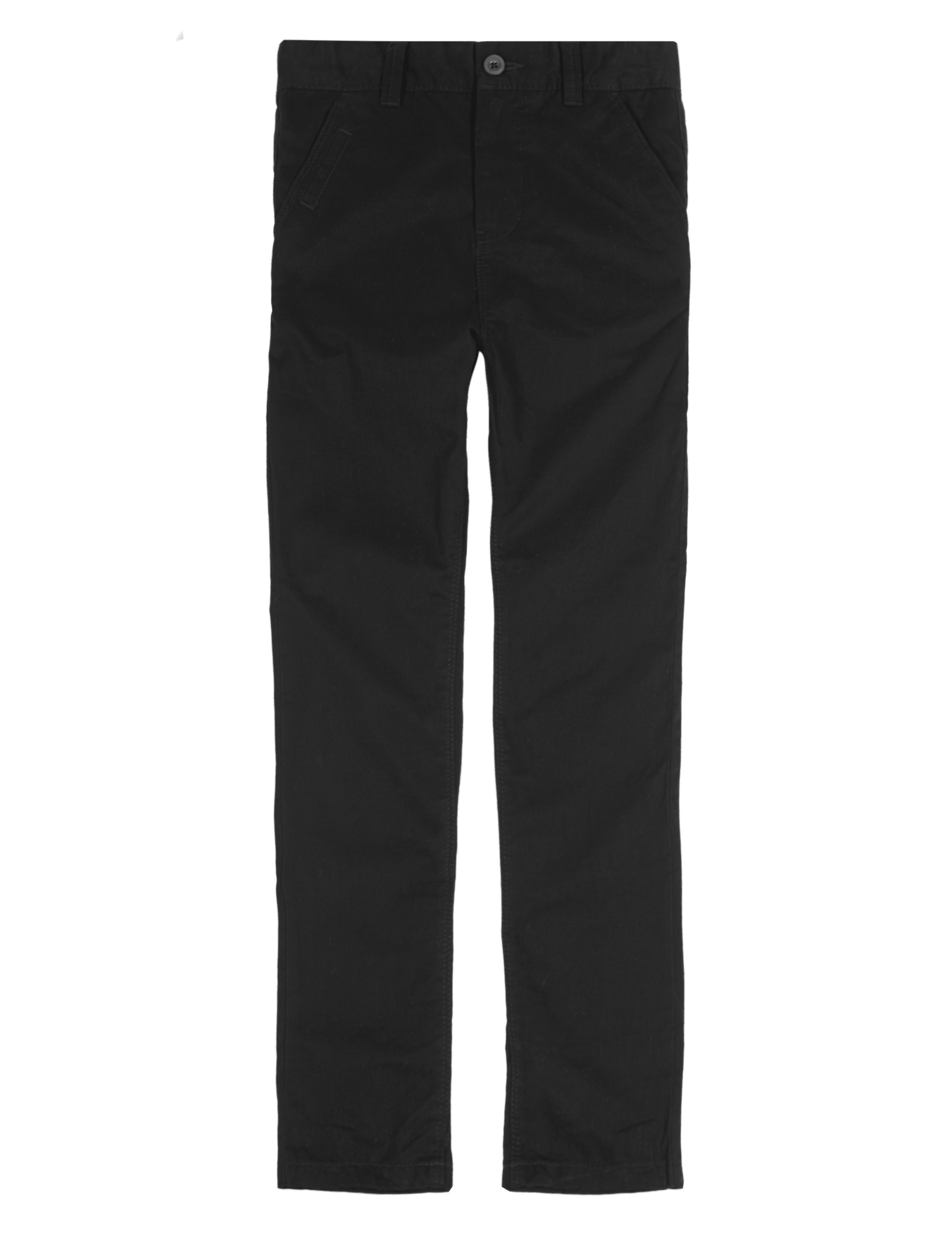 Boys' Pure Cotton Adjustable Waist Flat Front Skinny Chinos 2 of 6