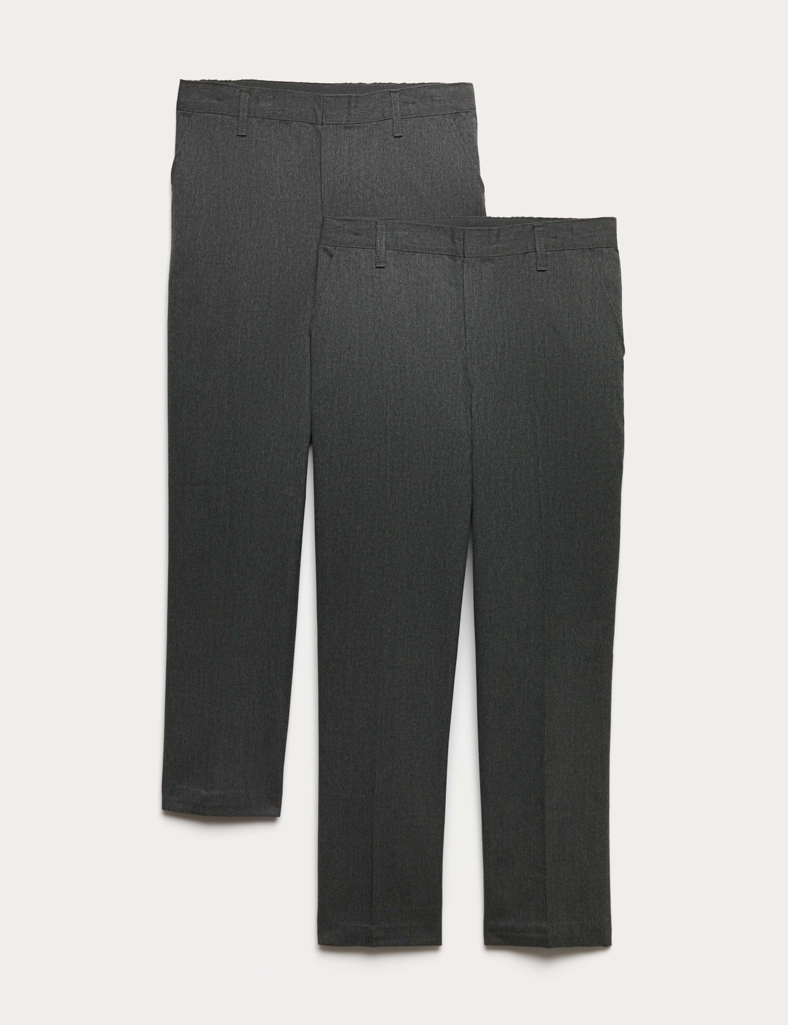 2 Pack Boys' Easy Dressing School Trousers (3-18 Yrs) 1 of 2