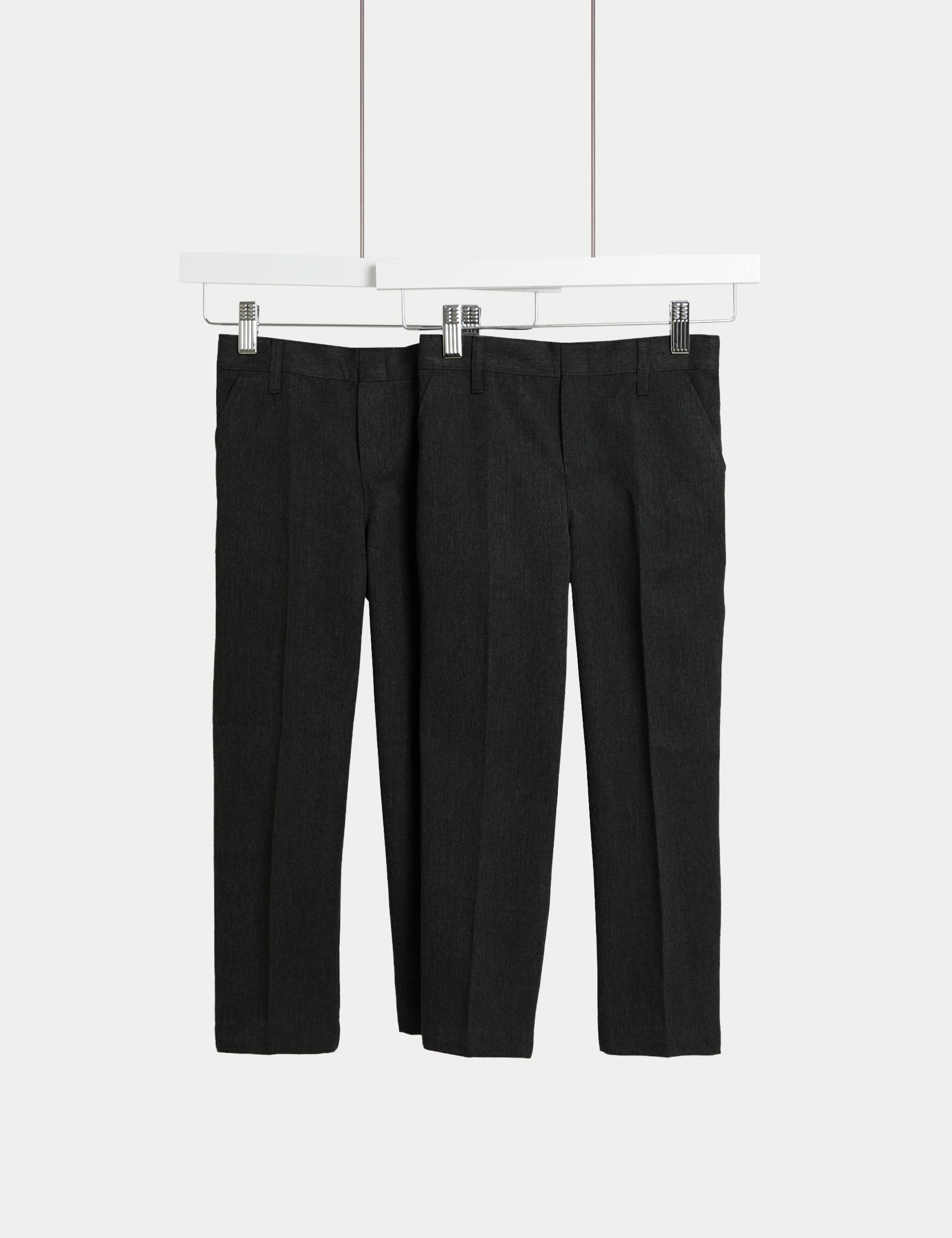 2 Pack Boys' Easy Dressing School Trousers (3-18 Yrs) 1 of 2