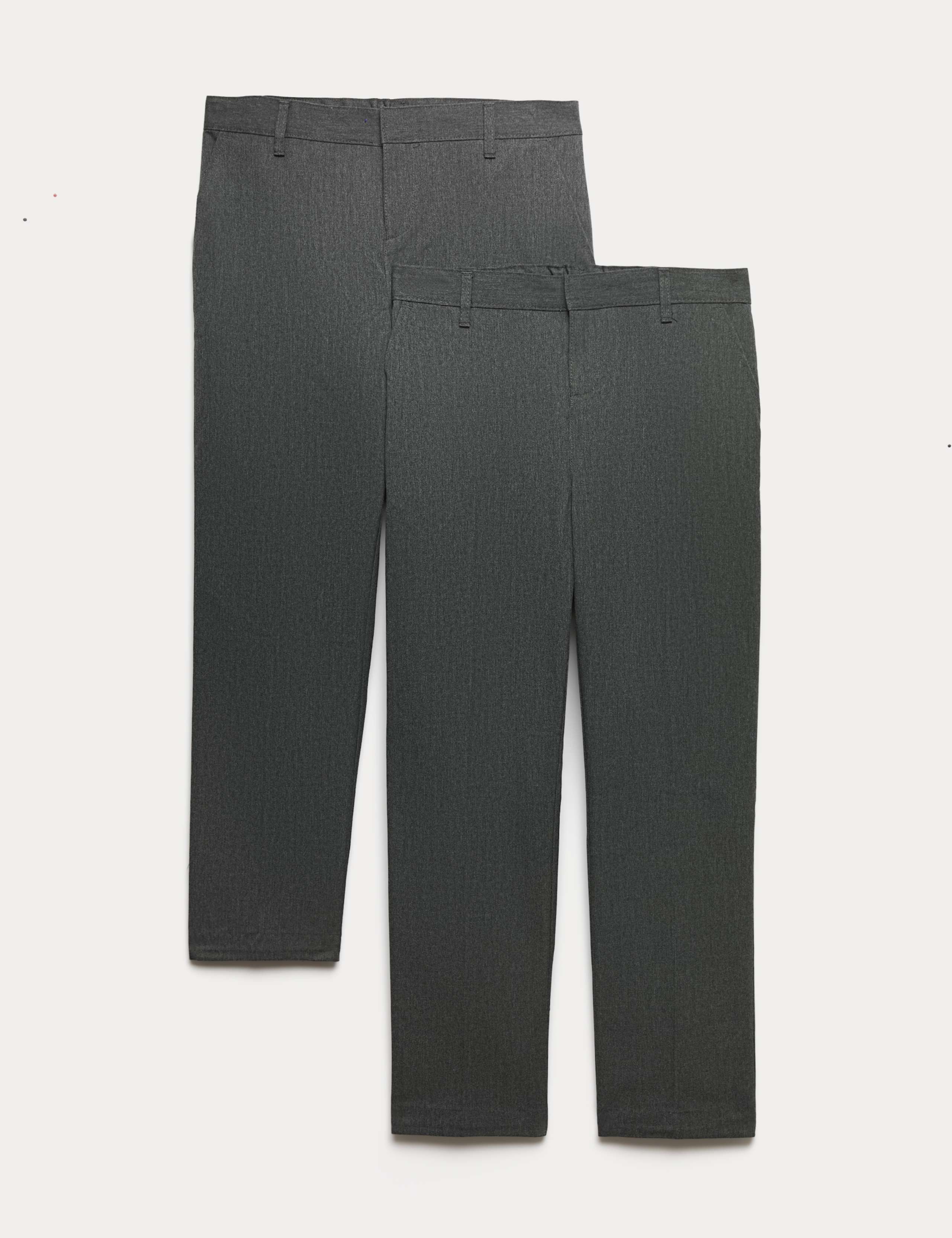 2 Pack Boys' Plus Fit Regular Leg School Trousers 1 of 2