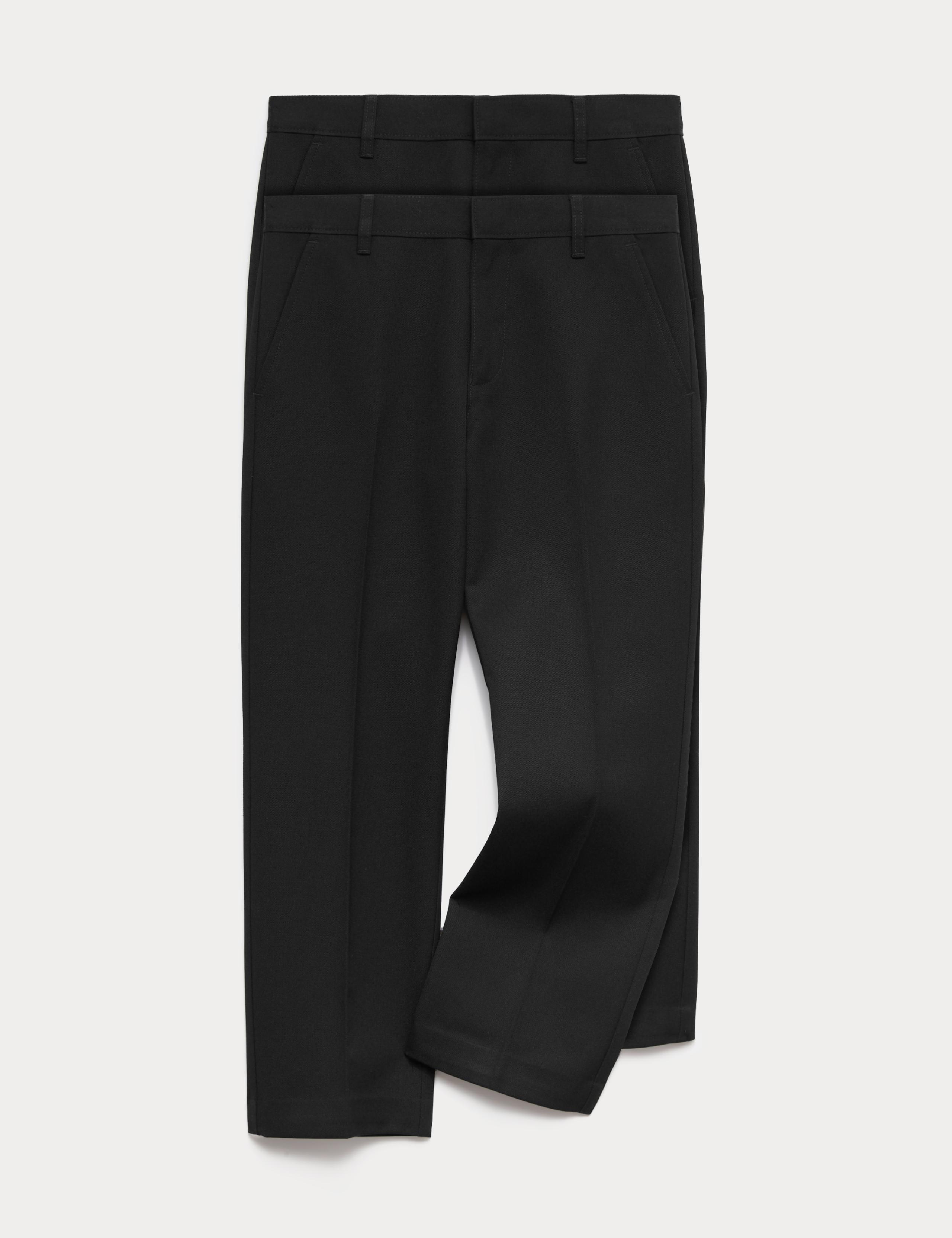 2 Pack Boys' Plus Fit Regular Leg School Trousers 1 of 2