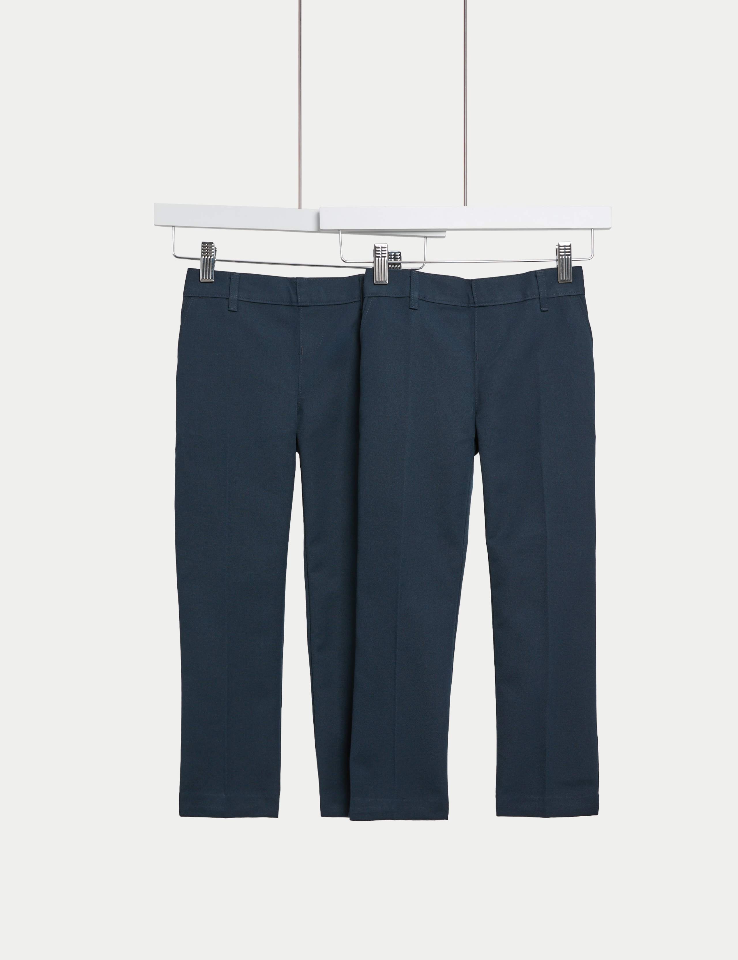 2 Pack Boys' Regular Leg School Trousers (2-18 Yrs) 1 of 2