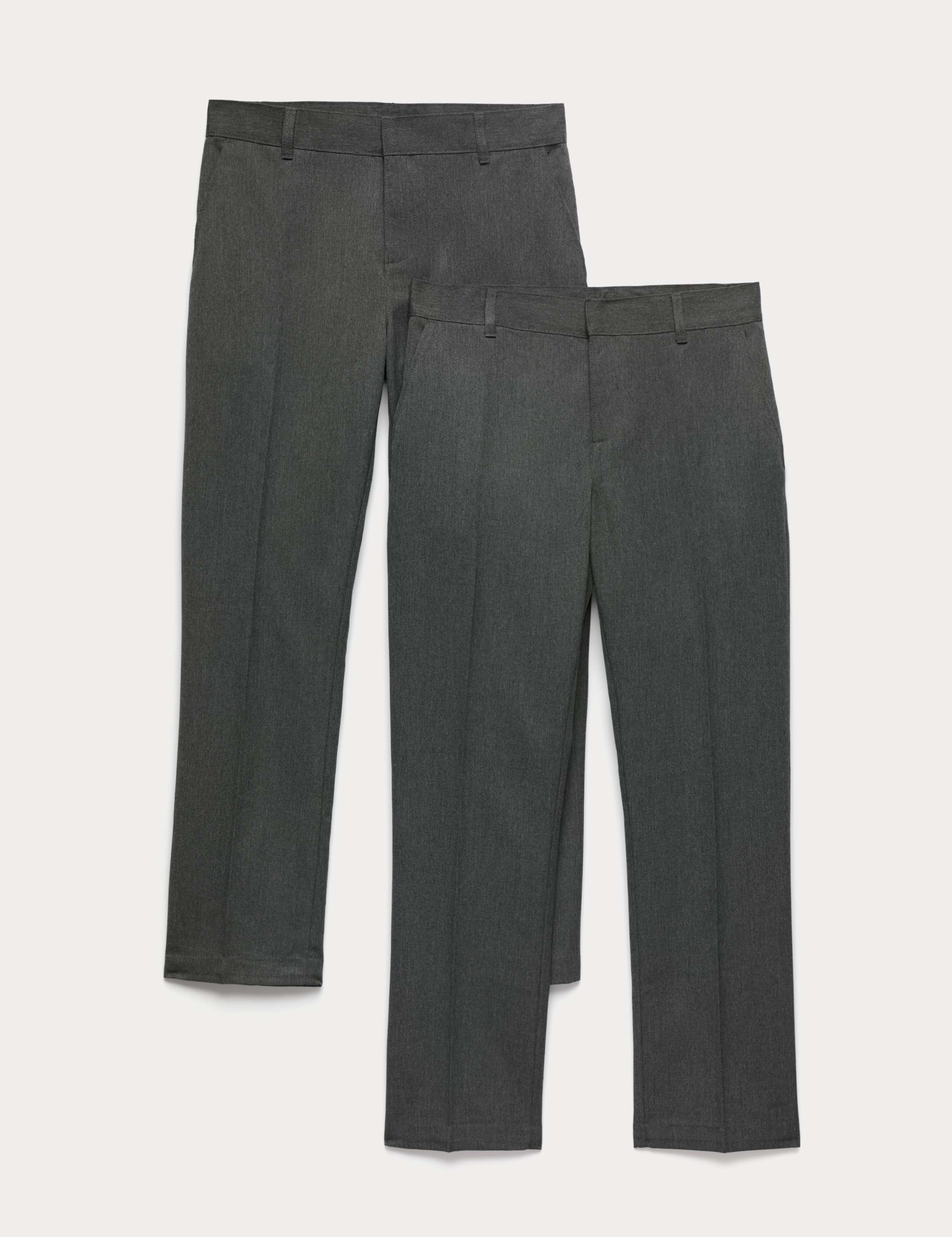 2 Pack Boys' Regular Leg School Trousers (2-18 Yrs) 1 of 2
