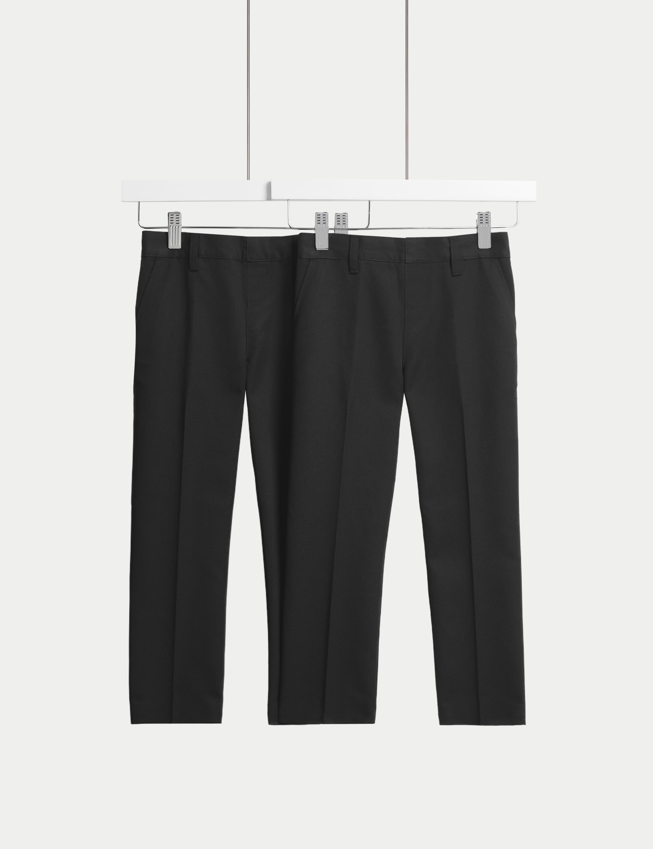 2 Pack Boys' Regular Leg School Trousers (2-18 Yrs) 1 of 2