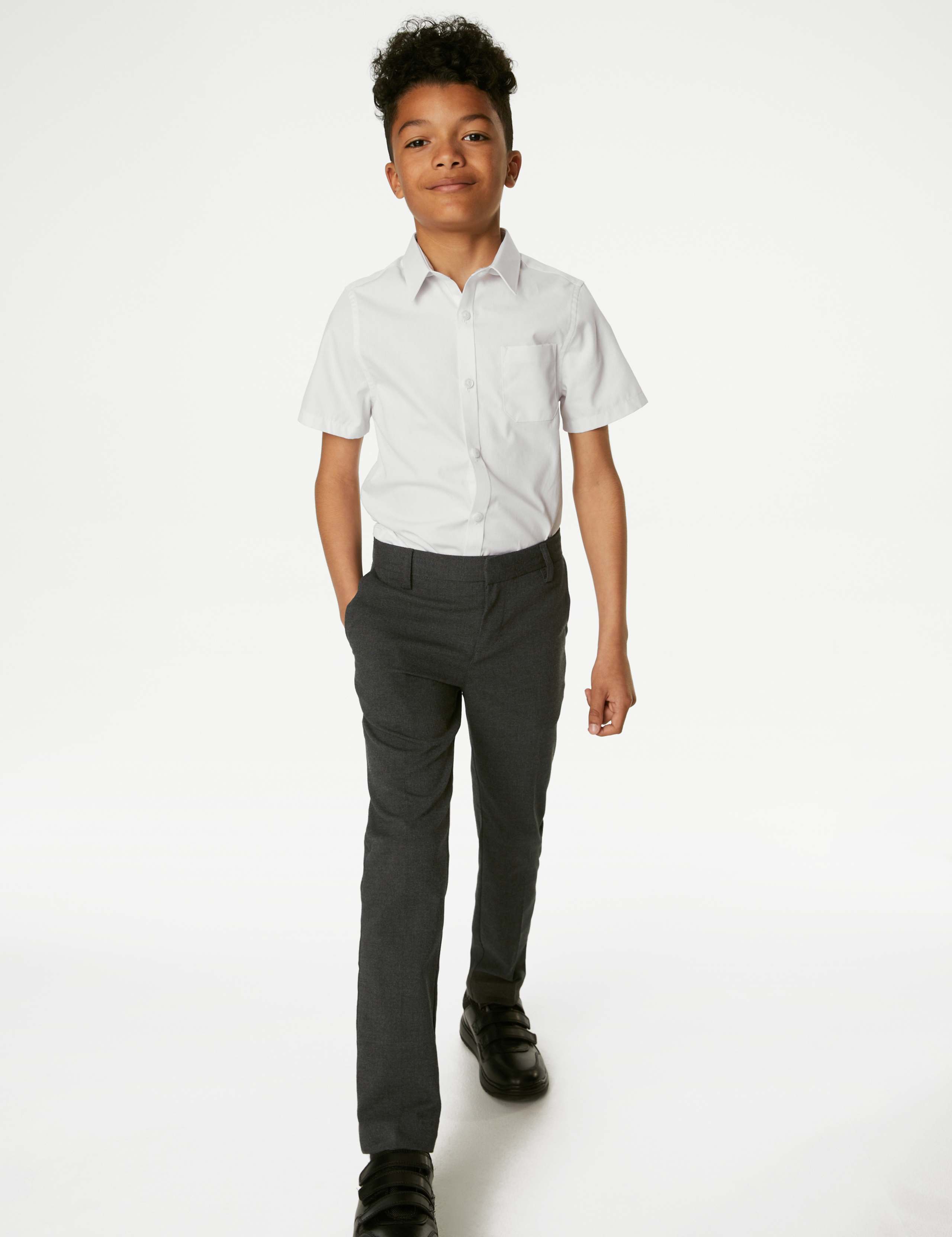 Boys' Skinny Leg School Trousers (2-18 Yrs) 1 of 5