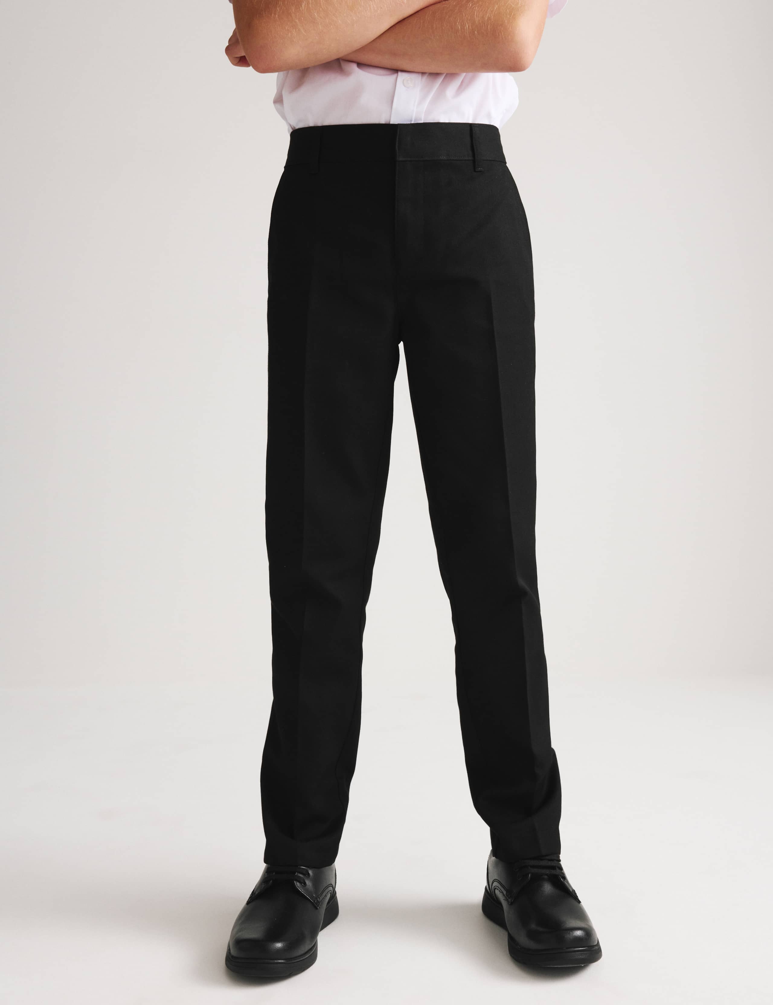 2 Pack Boys' Slim Leg School Trousers (2-18 Yrs) 6 of 8