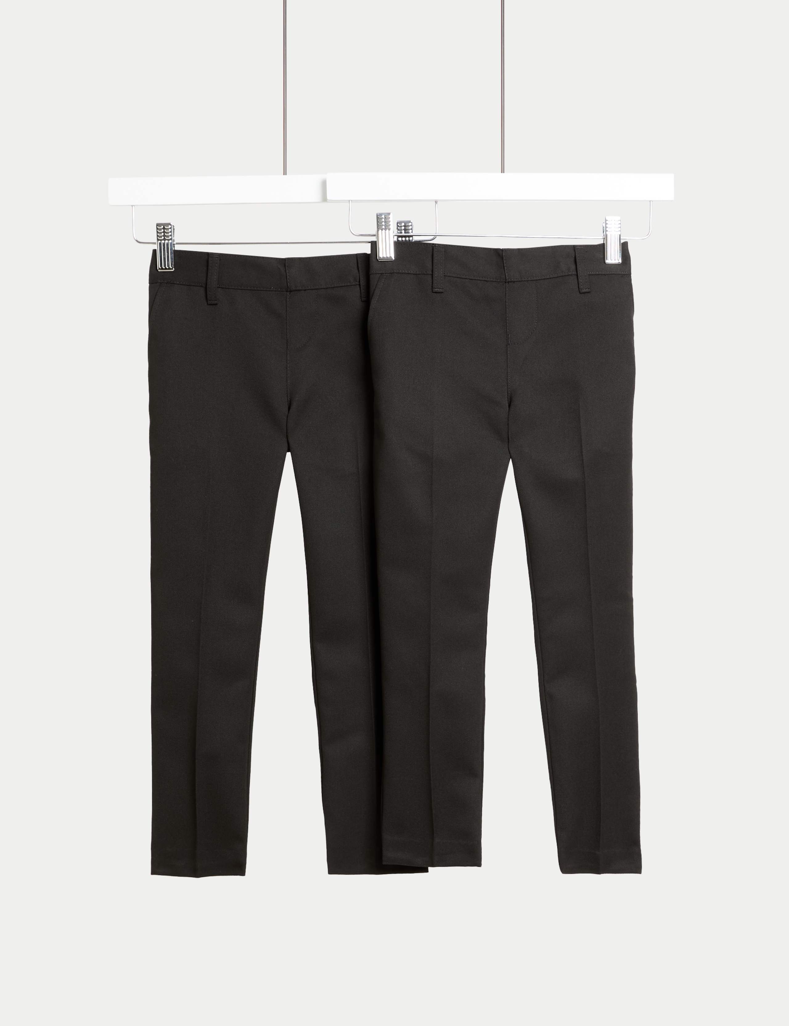 2pk Boys' Skinny Leg School Trousers (2-18 Yrs) 1 of 2