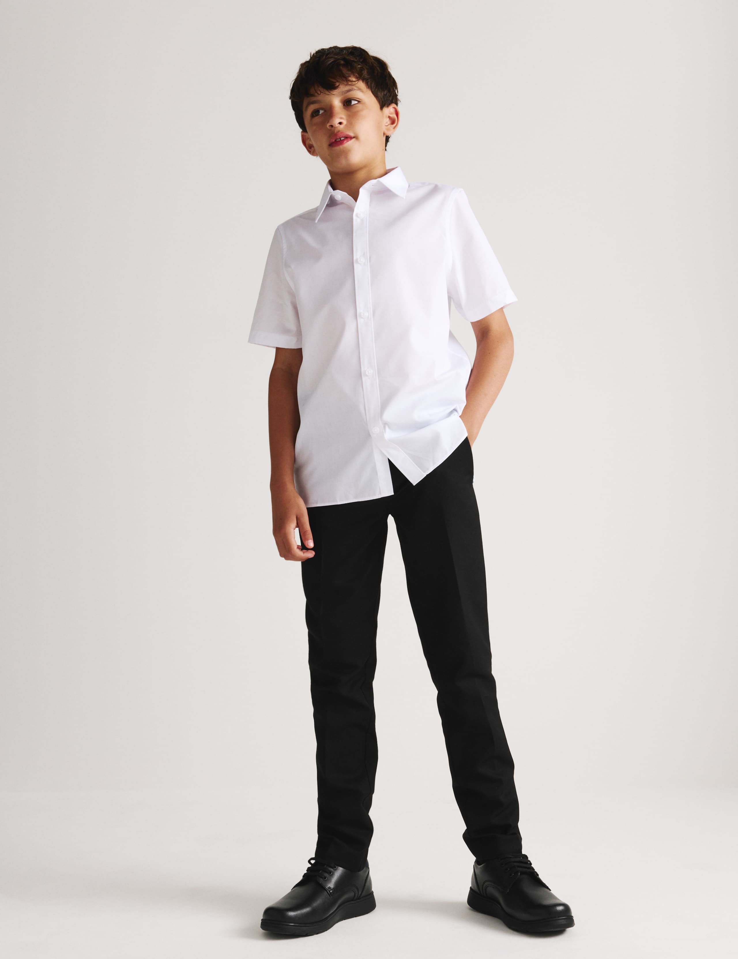 2 Pack Boys' Skinny Leg School Trousers (2-18 Yrs) 3 of 7
