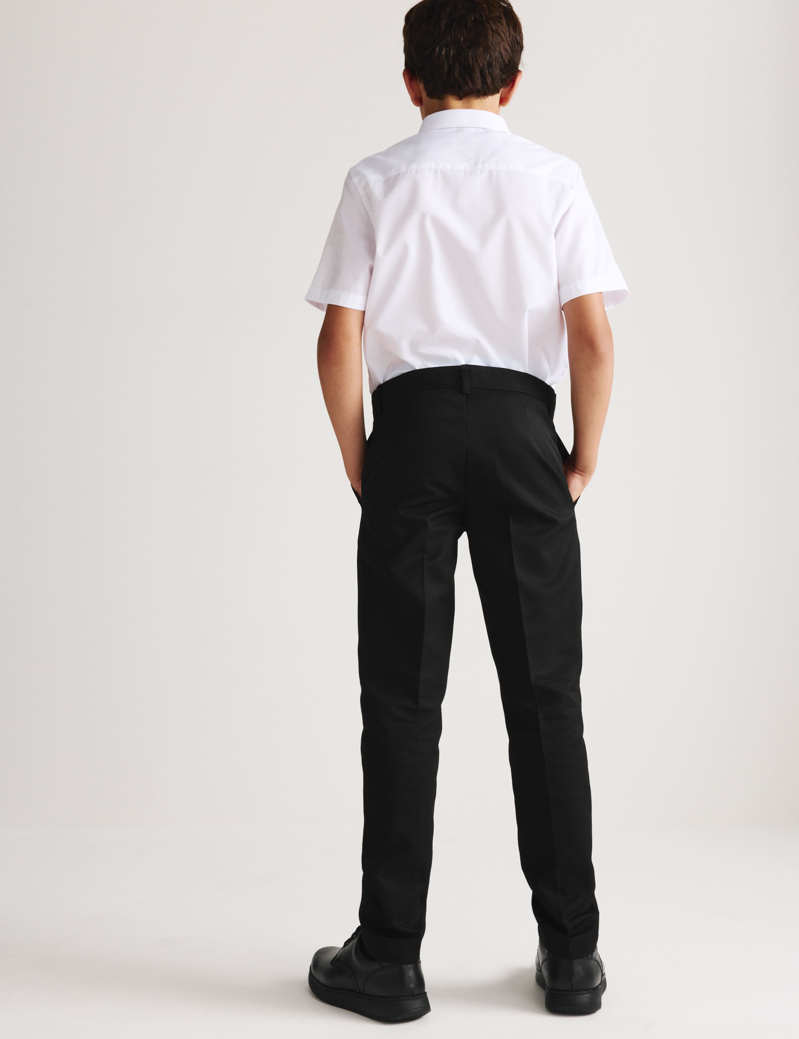 2 Pack Boys' Skinny Leg School Trousers (2-18 Yrs) 5 of 7