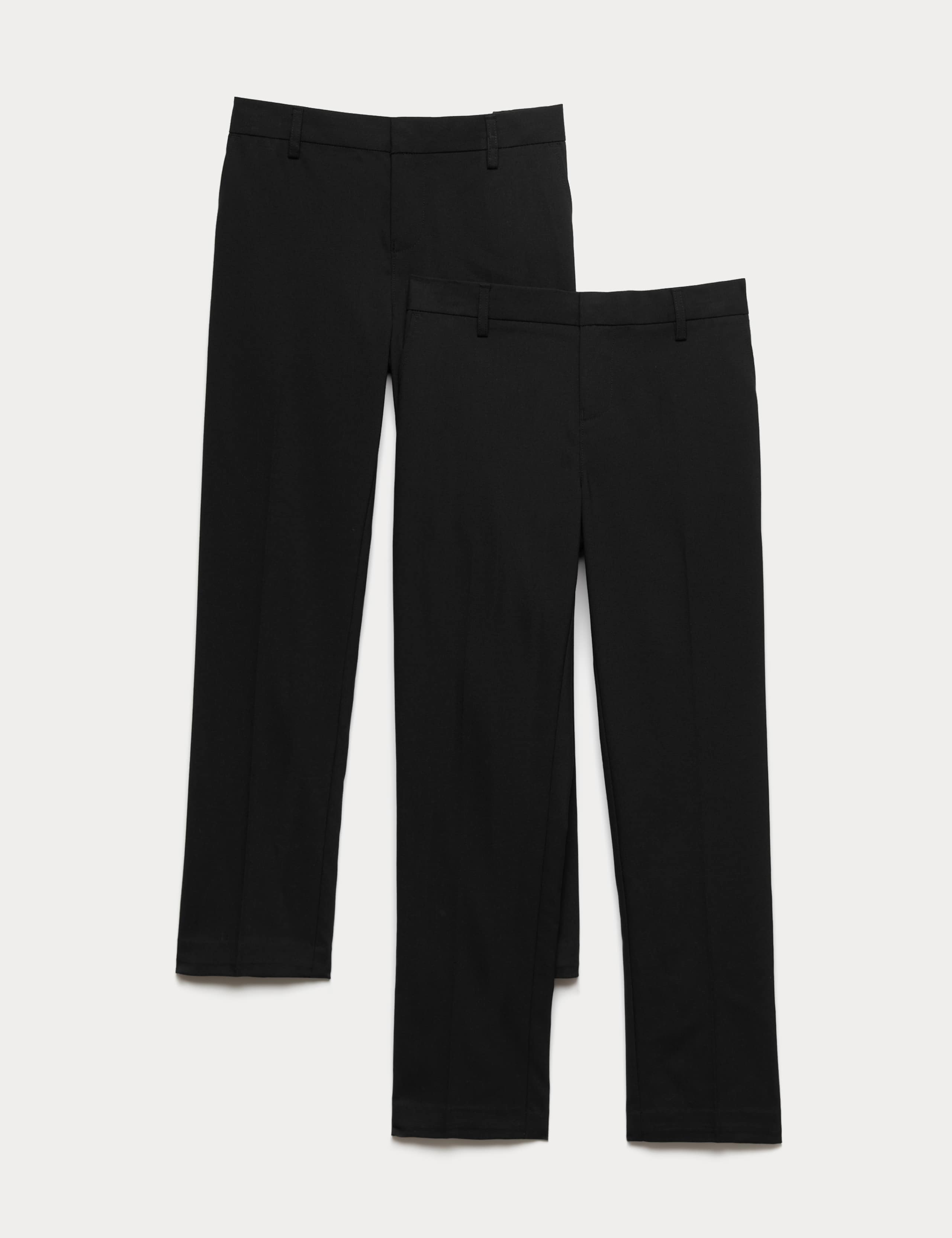 2 Pack Boys' Longer Length School Trousers (9-18 Yrs) 1 of 2