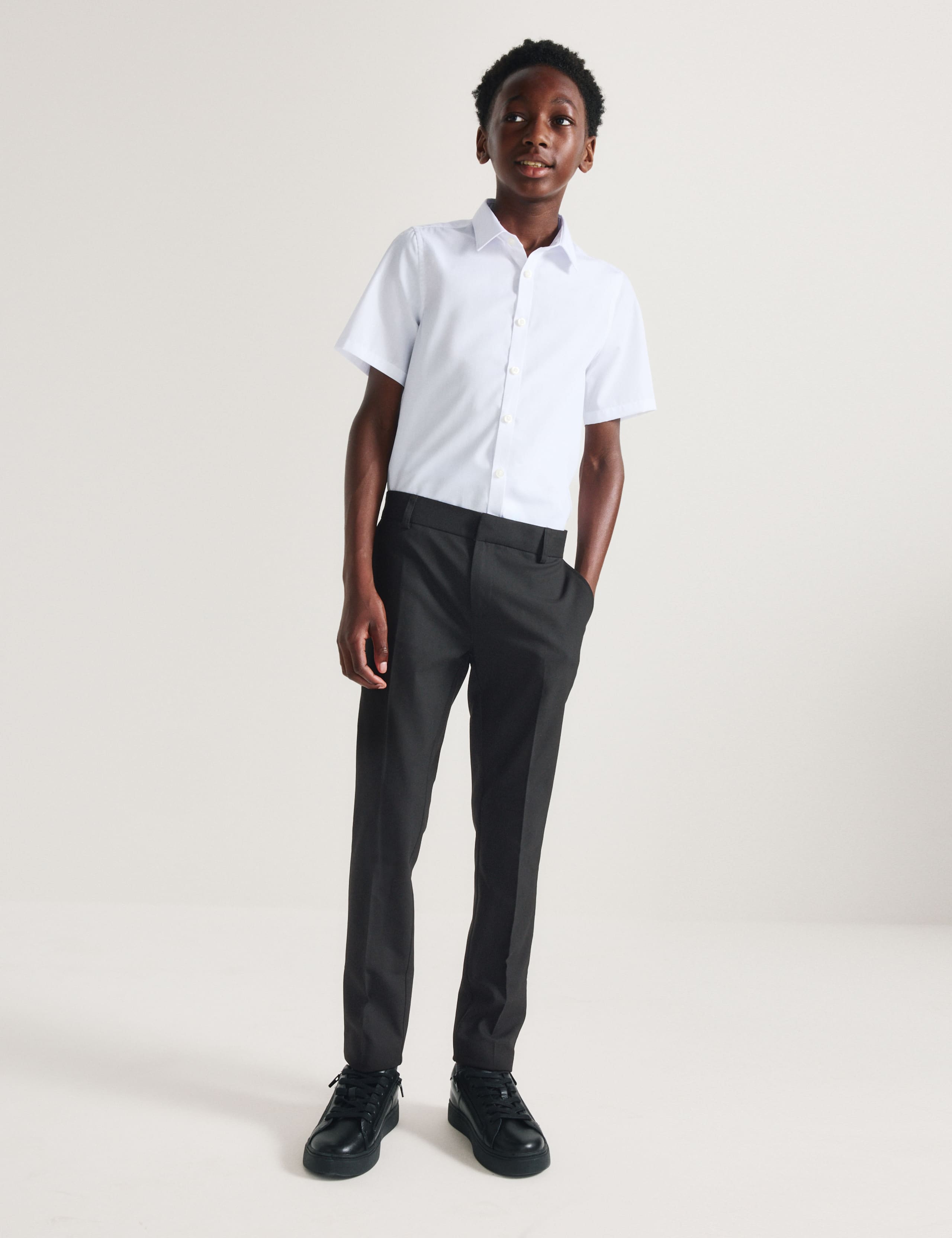2 Pack Boys' Super Skinny Leg School Trousers (2-18 Yrs) 4 of 6