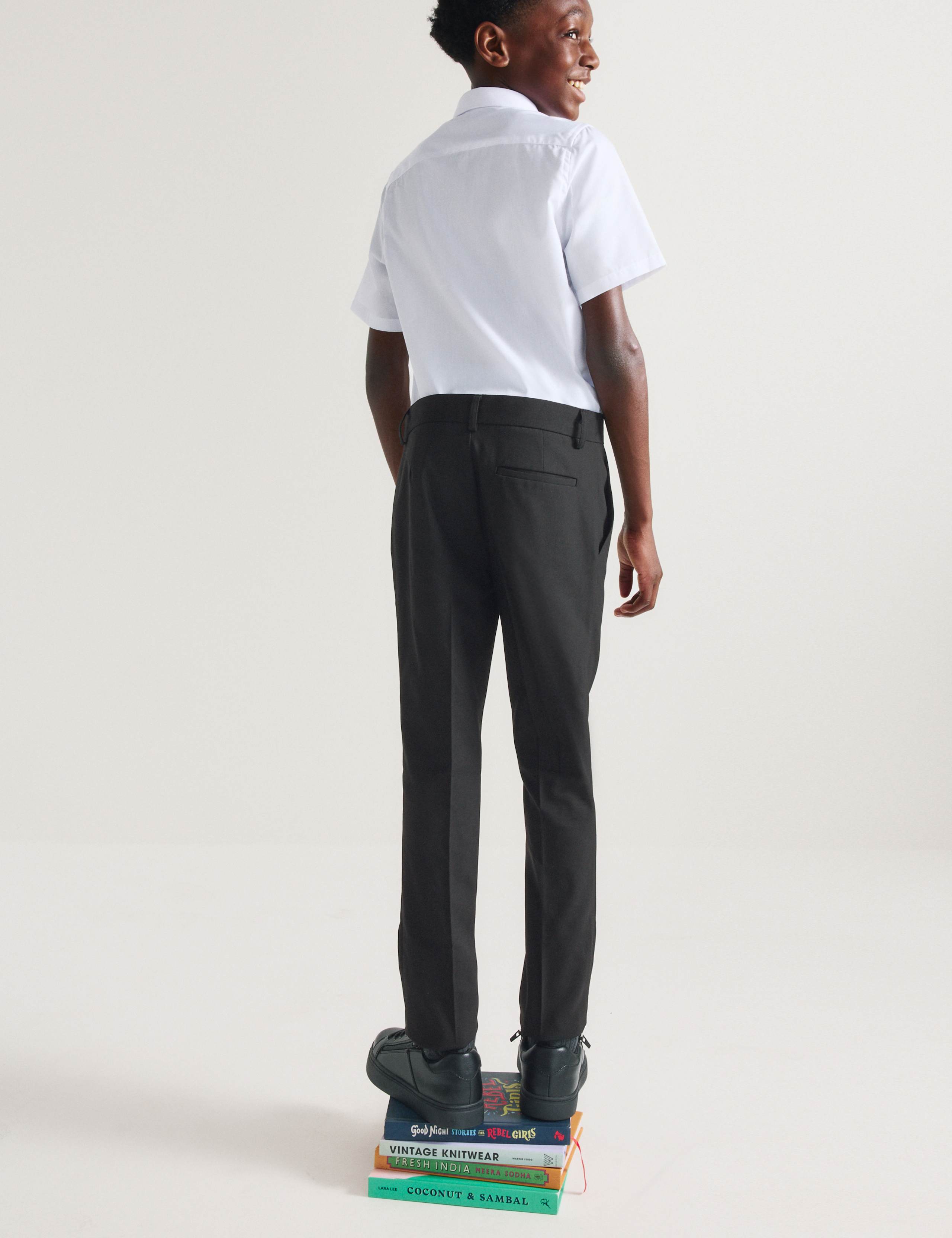 2 Pack Boys' Super Skinny Leg School Trousers (2-18 Yrs) 5 of 6