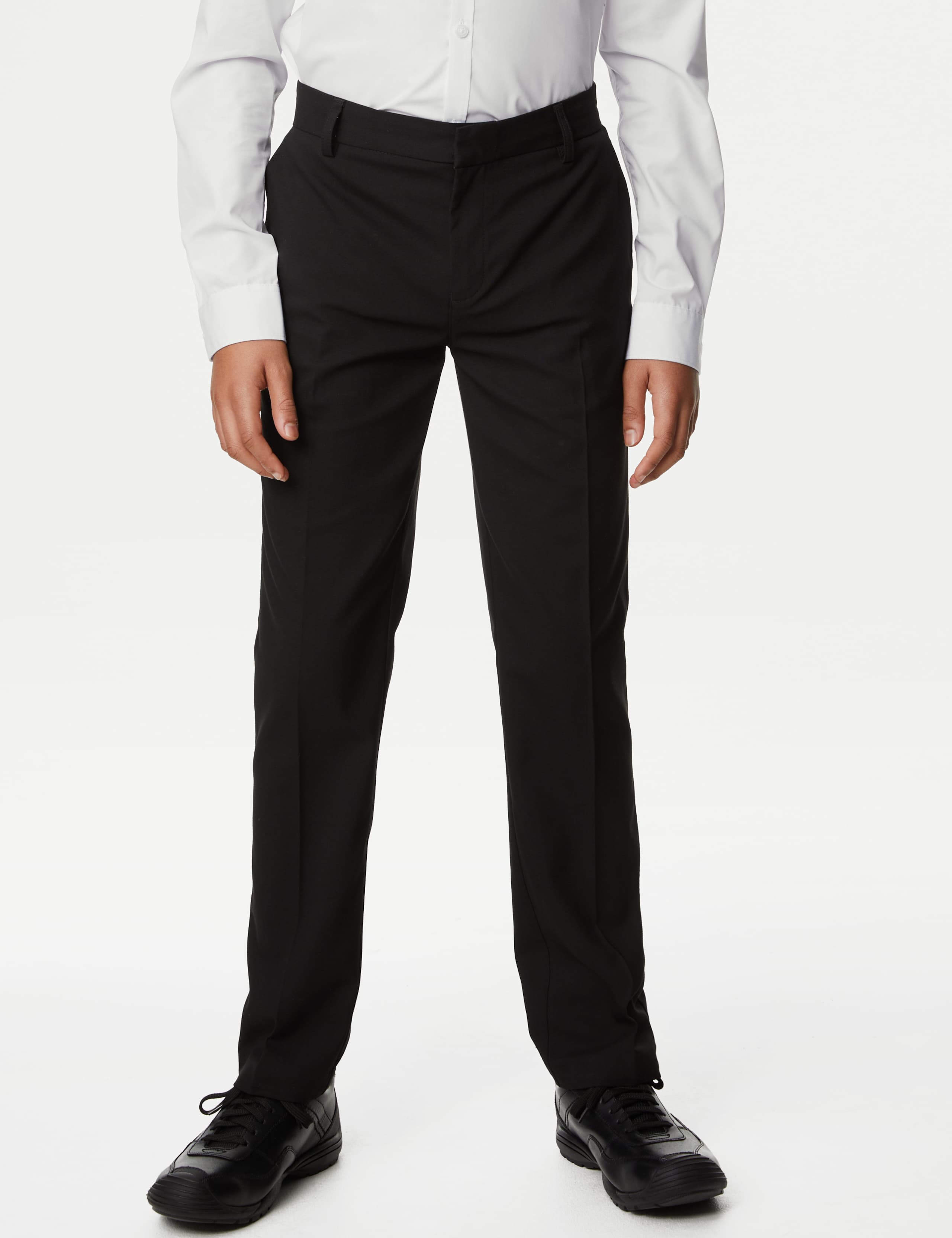 Boys' Plus Fit Slim Leg Waist School Trousers (2-18 Yrs) 3 of 5