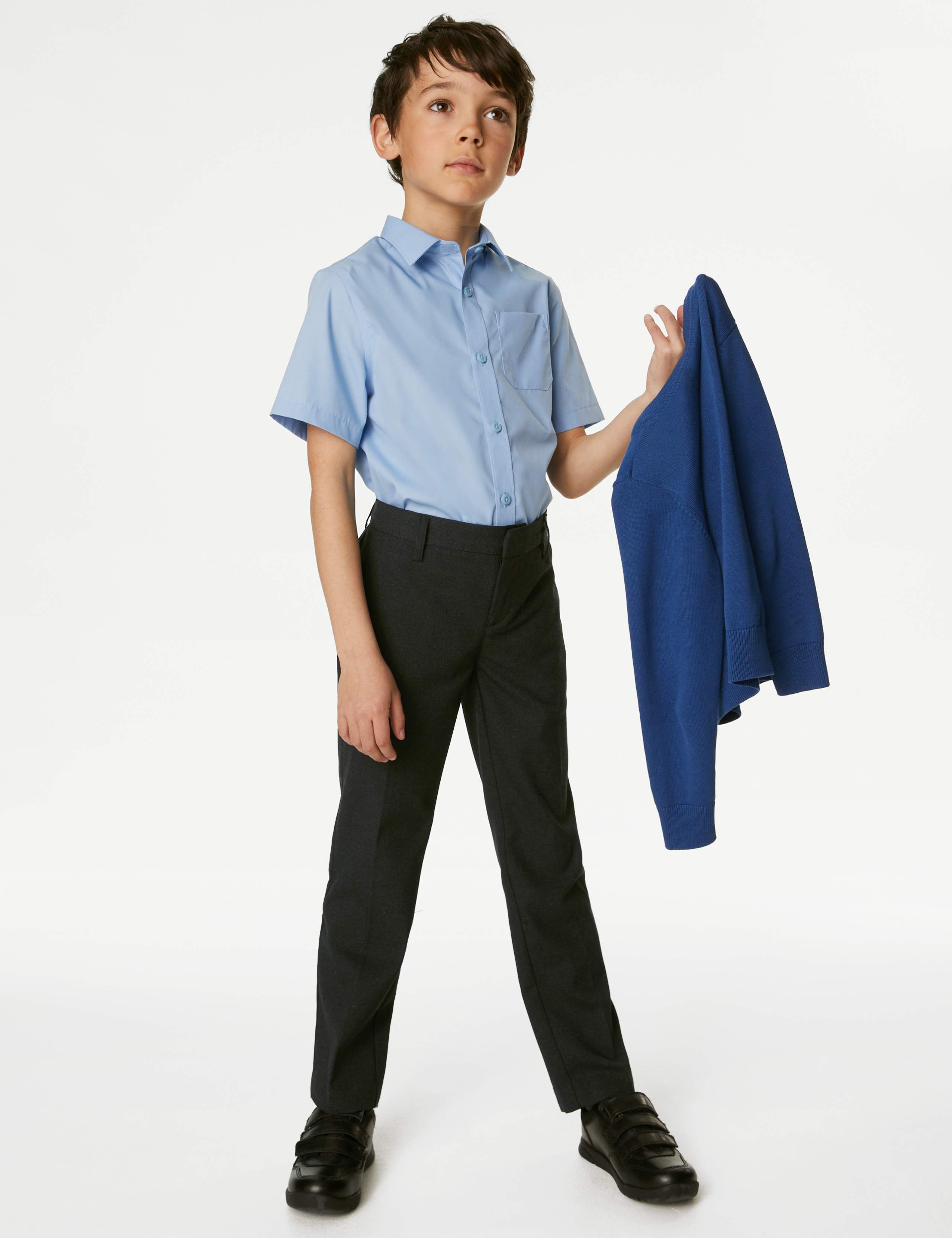 Boys’ Slim Leg School Trousers (2-18 Yrs) 1 of 5