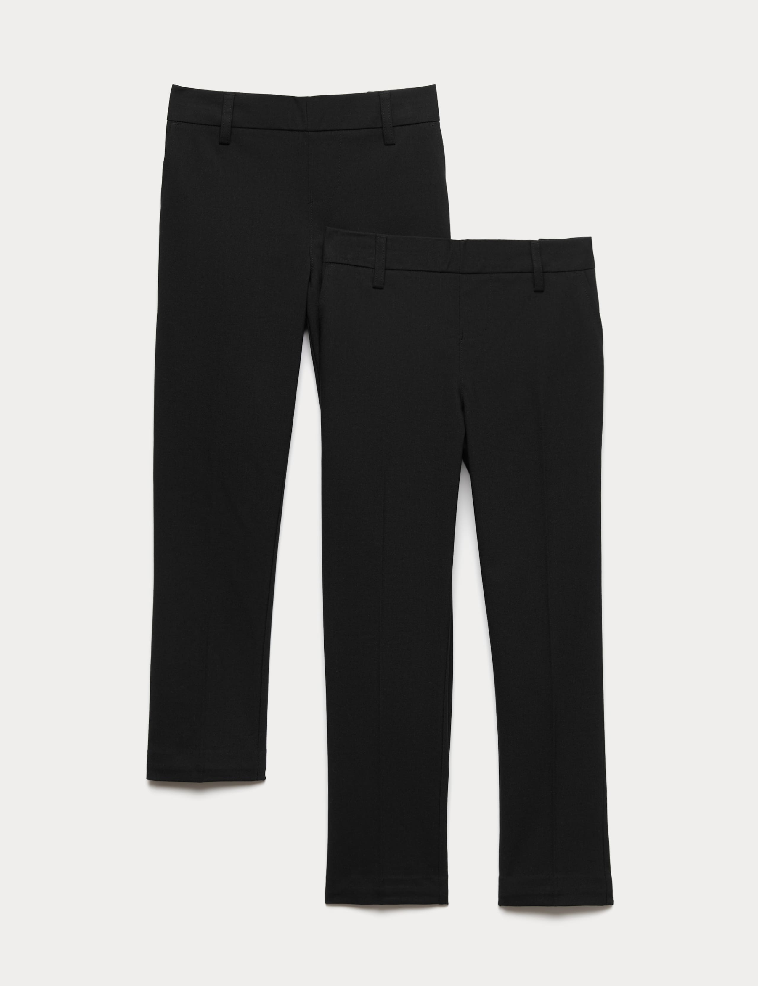 2 Pack Boys' Longer Length School Trousers (2-18 Yrs) 1 of 2