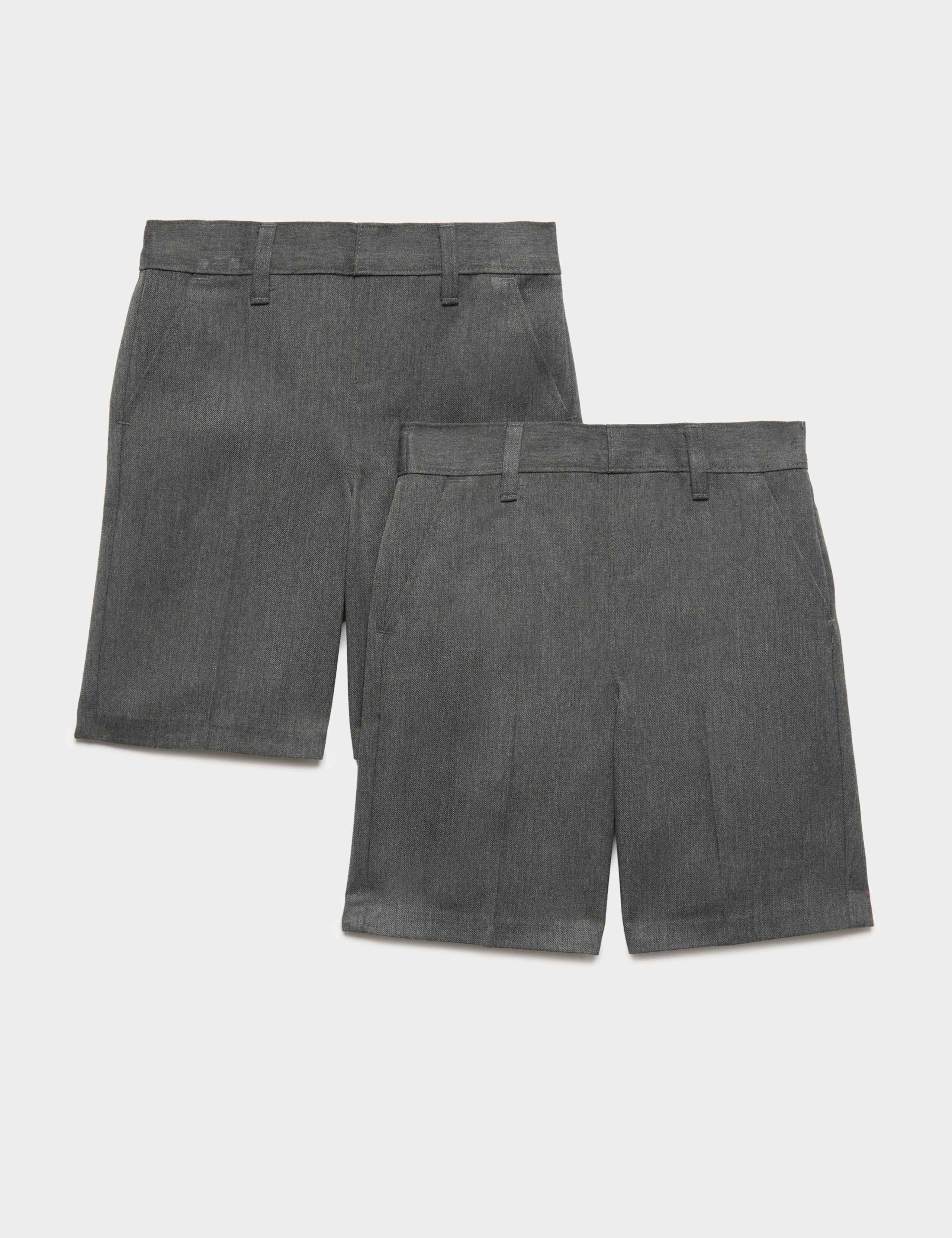 2 Pack Boys' Regular Leg School Shorts (2-15 Yrs) 1 of 2