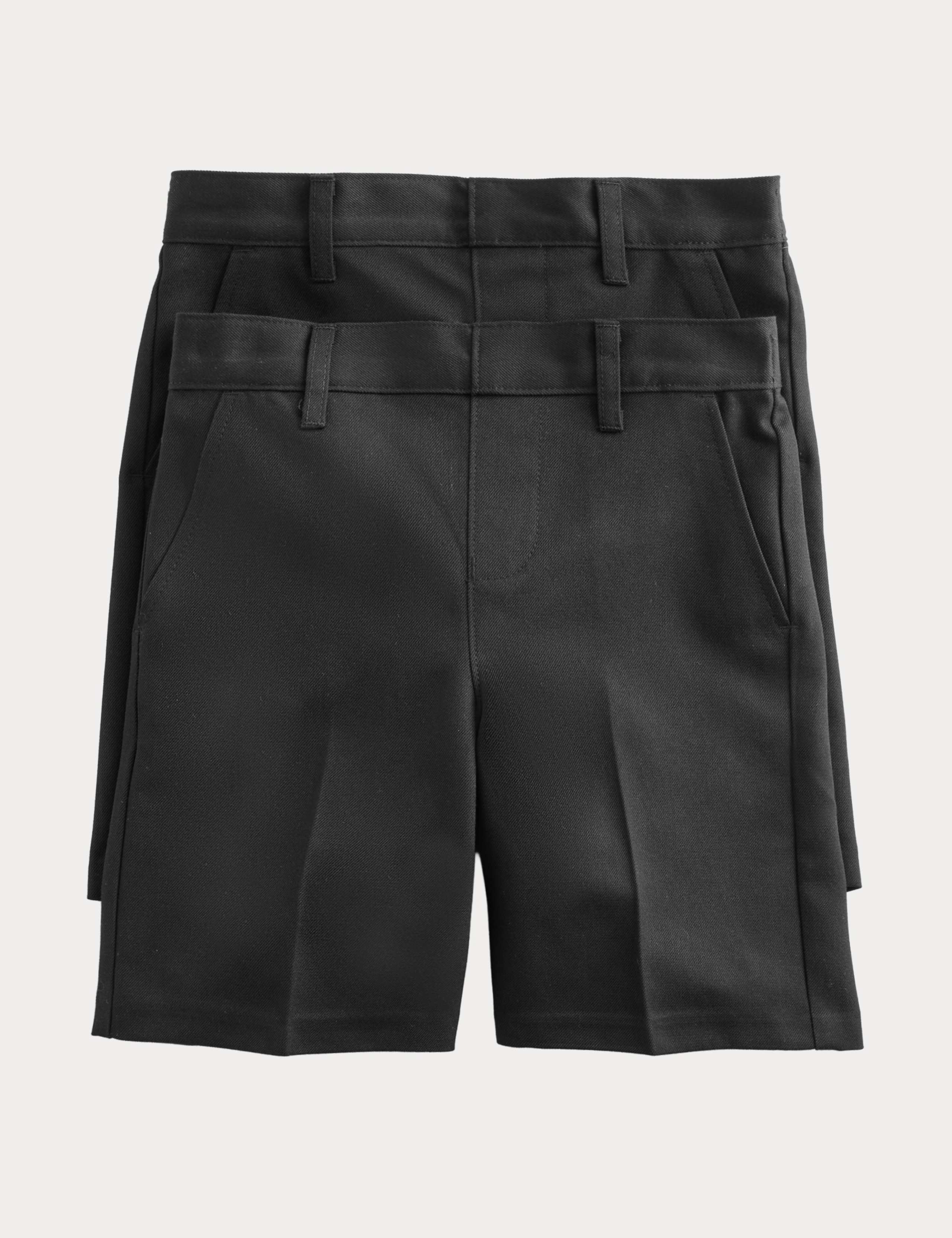 2 Pack Boys' Regular Leg School Shorts (2-15 Yrs) 1 of 2