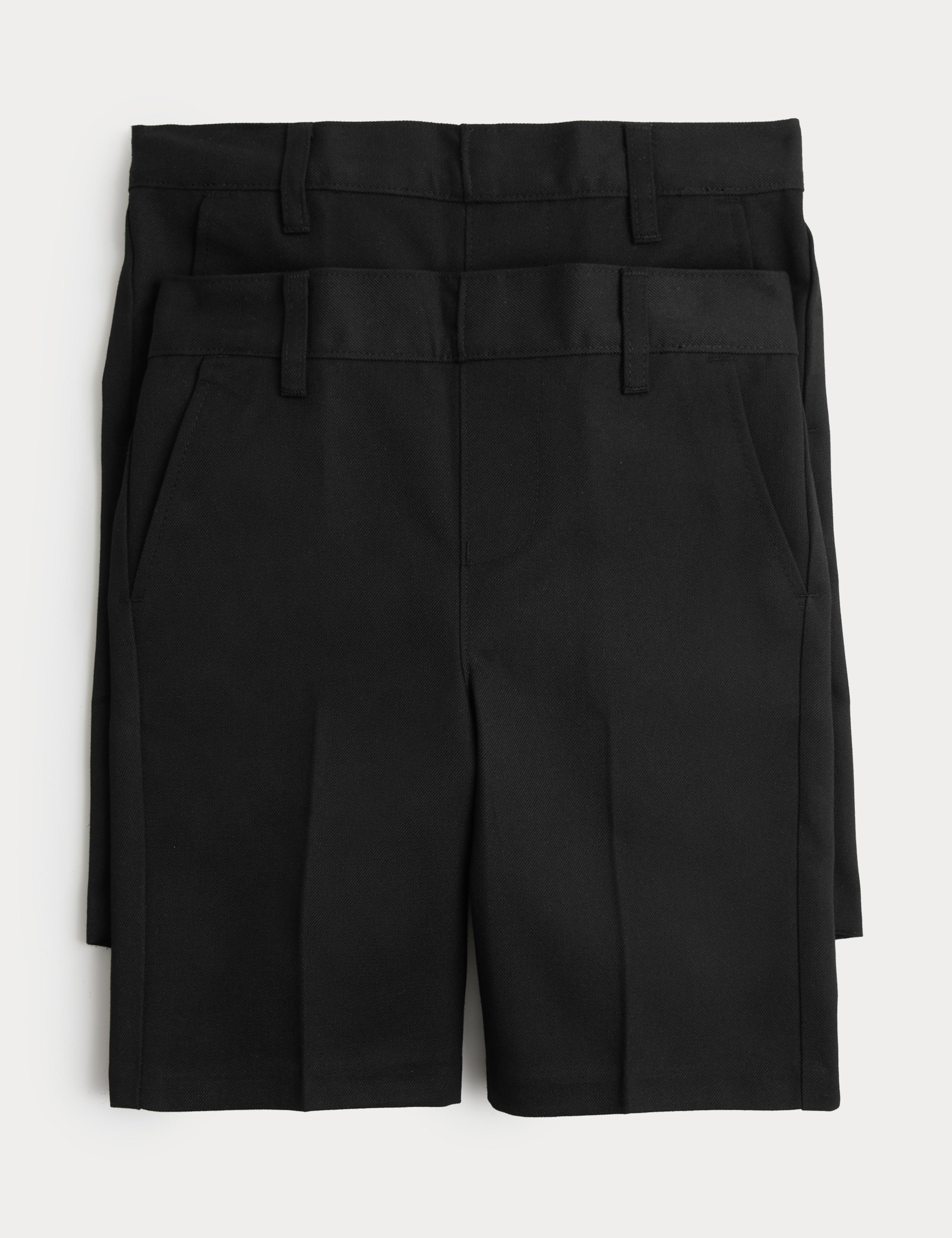 2 Pack Boys Slim Leg School Shorts (2-14 Yrs) 1 of 2