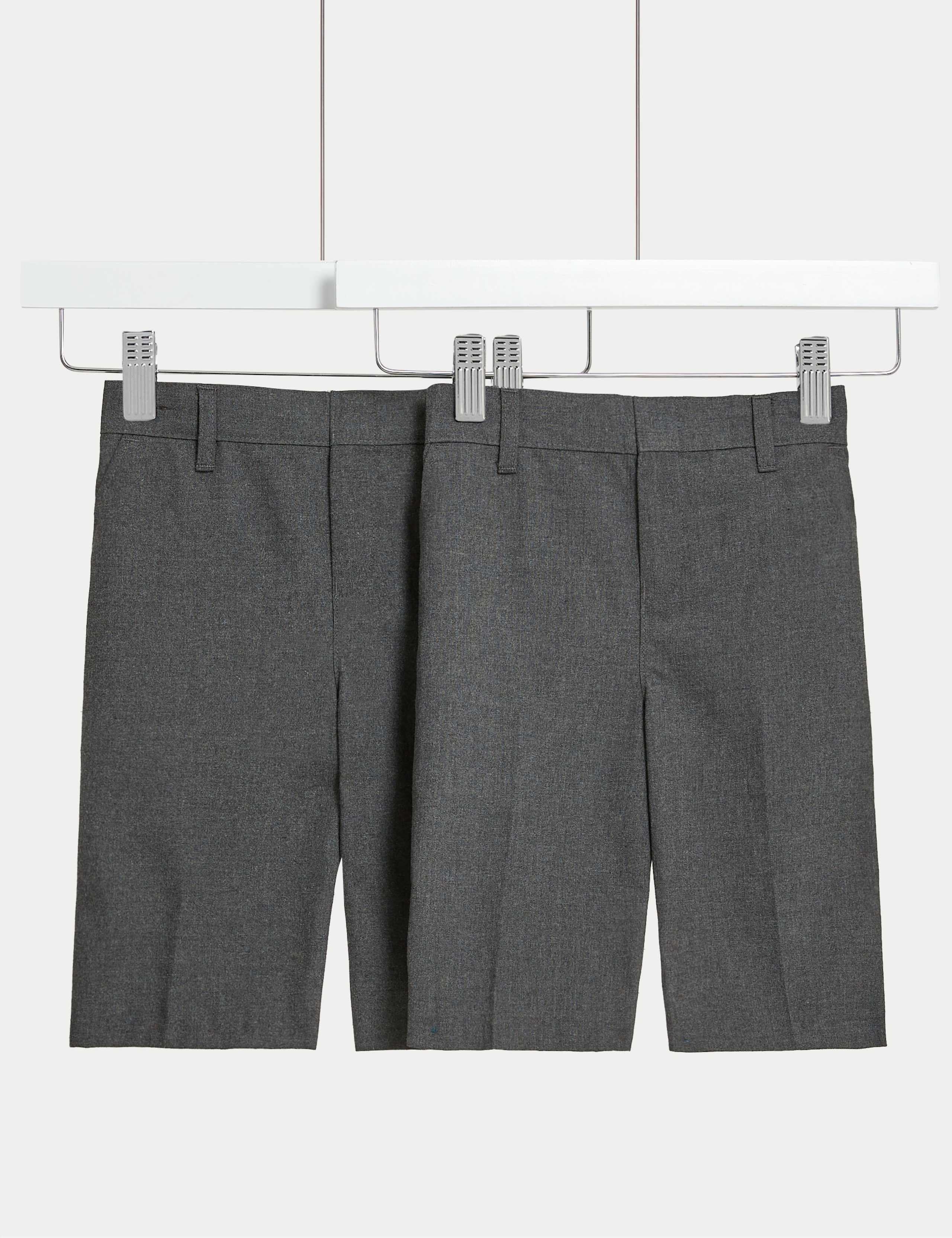 2 Pack Boys' Easy Dressing School Shorts (3-15 Yrs) 2 of 6
