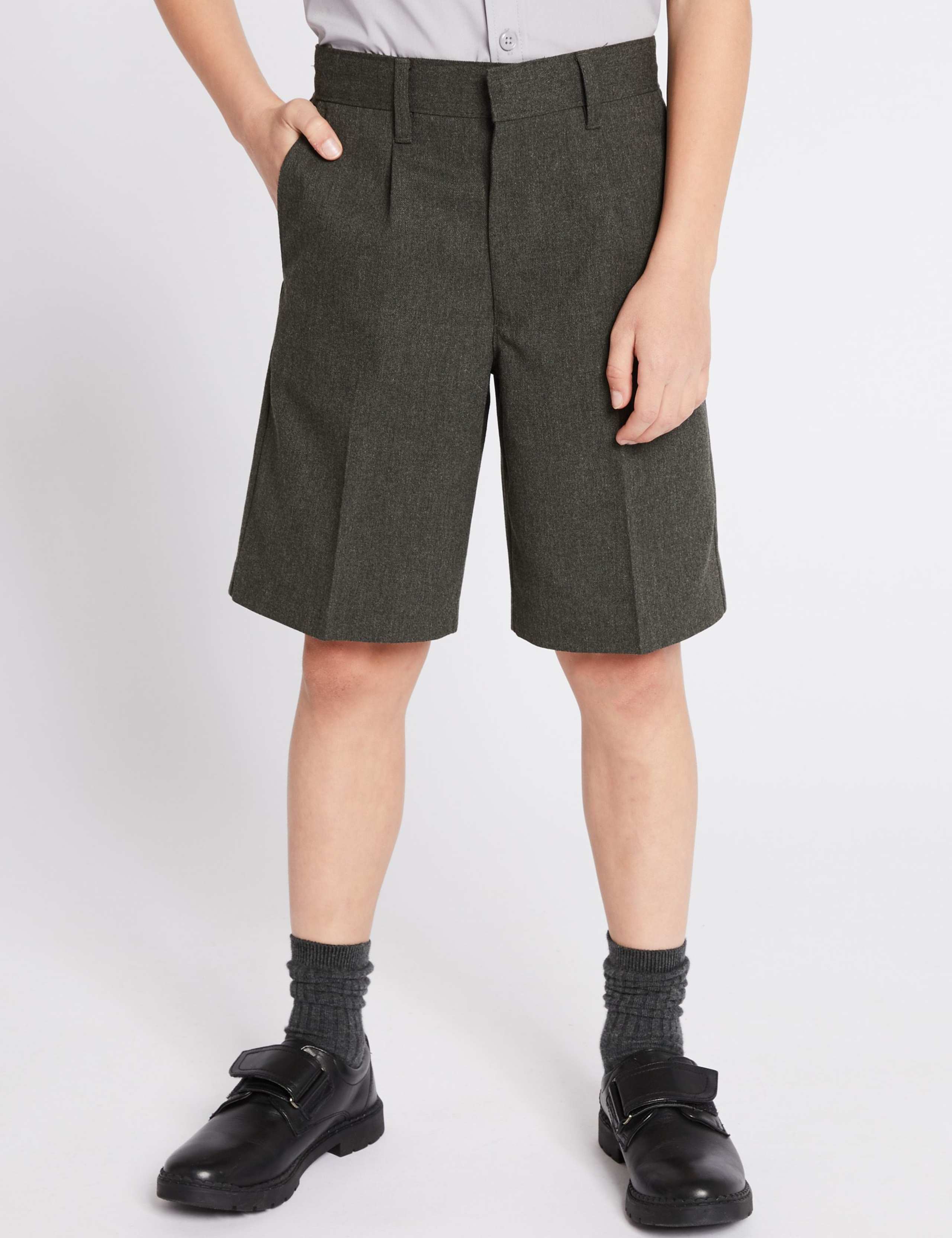 Boys' Regular Leg Pleat Front School Shorts (2-14 Yrs) 3 of 6