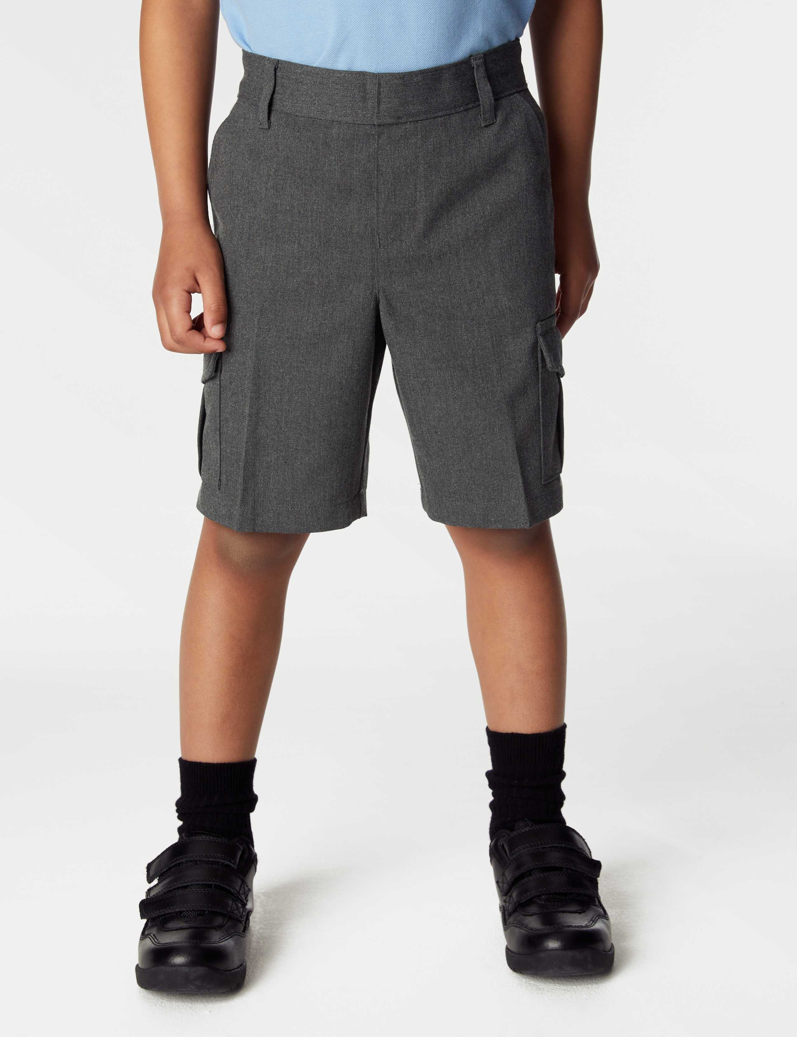 2 Pack Boys' Plus Waist Cargo School Shorts  (4-14 Yrs) 3 of 4