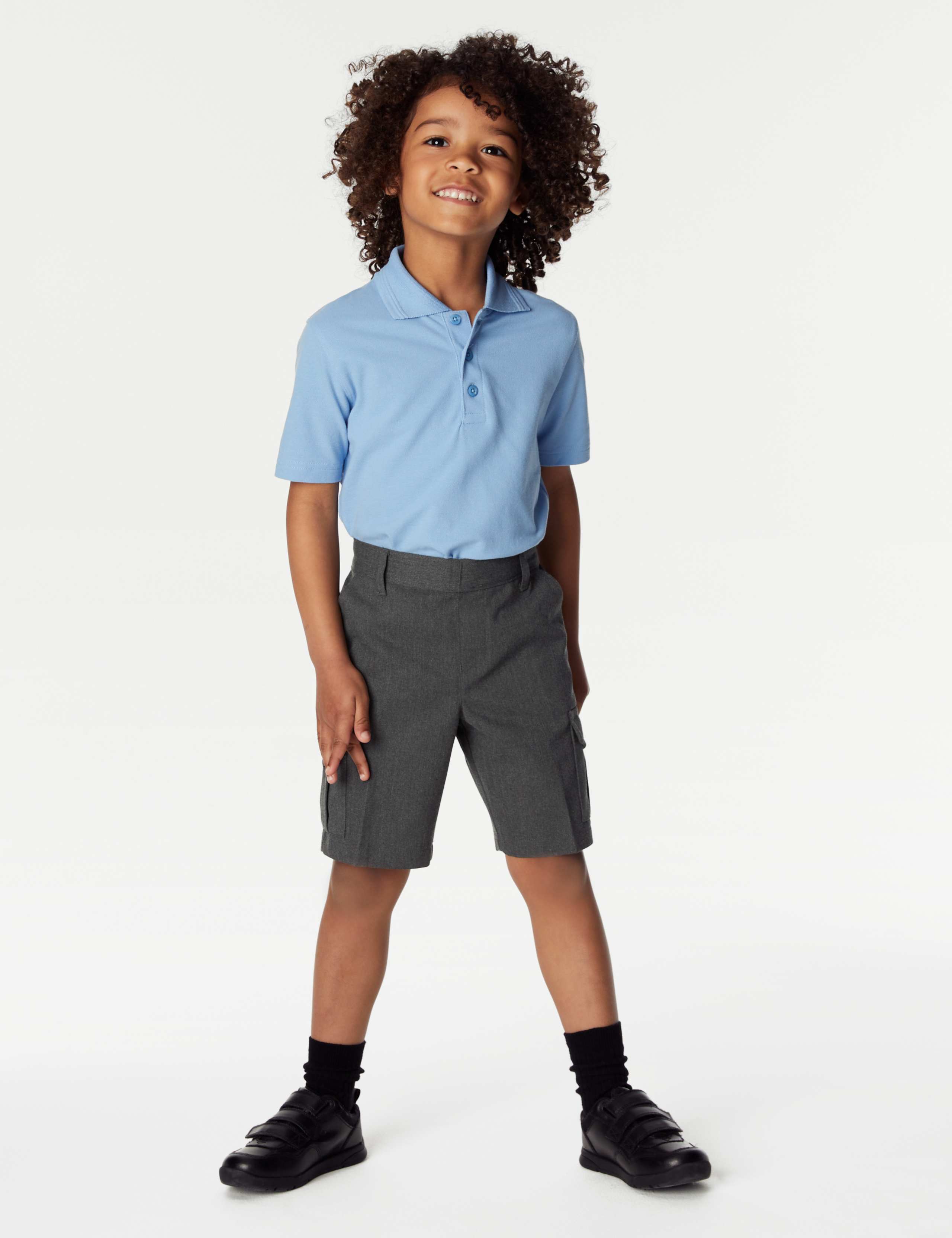 2 Pack Boys' Cargo School Shorts (2-14 Yrs) 1 of 5