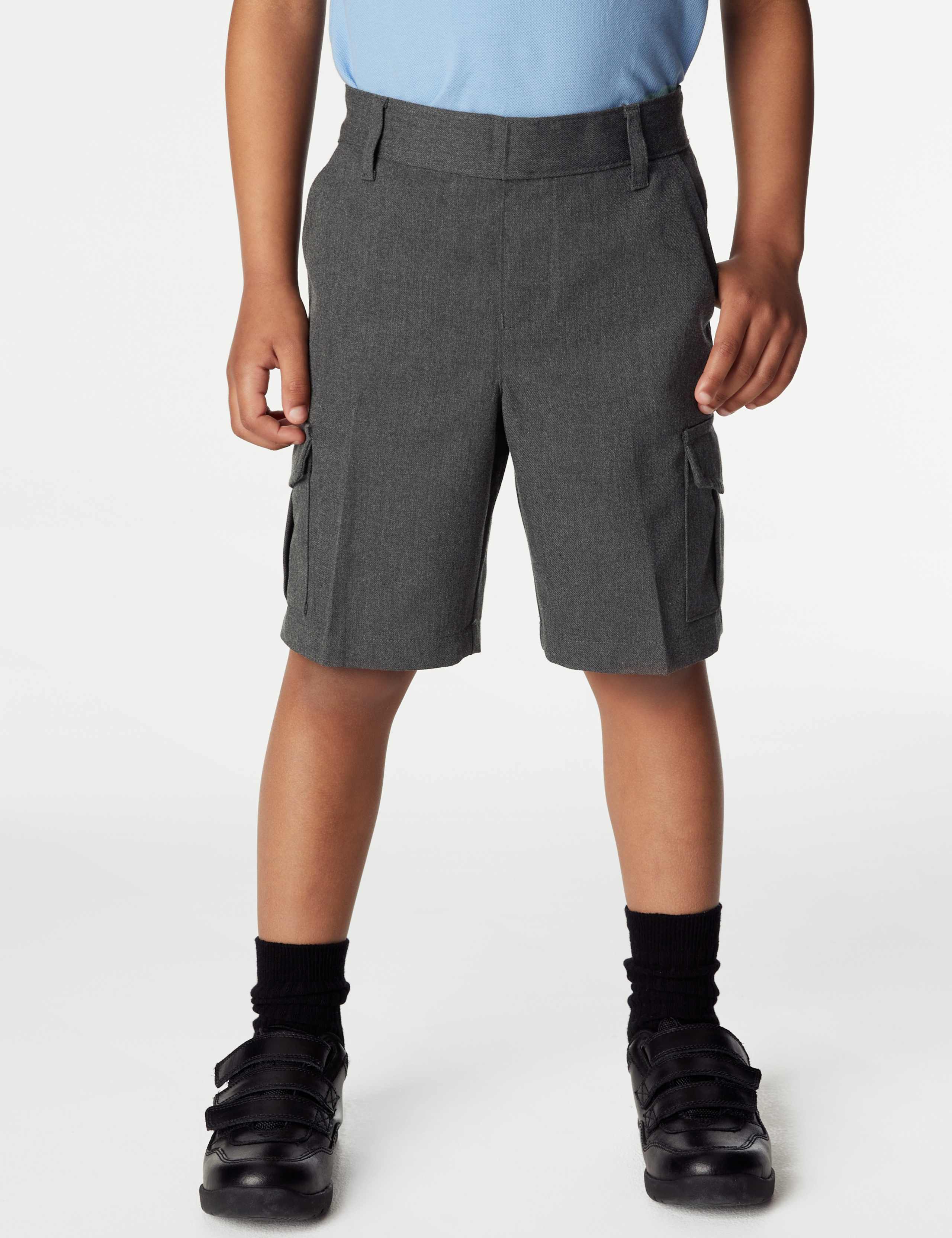 2 Pack Boys' Cargo School Shorts (2-14 Yrs) 3 of 5