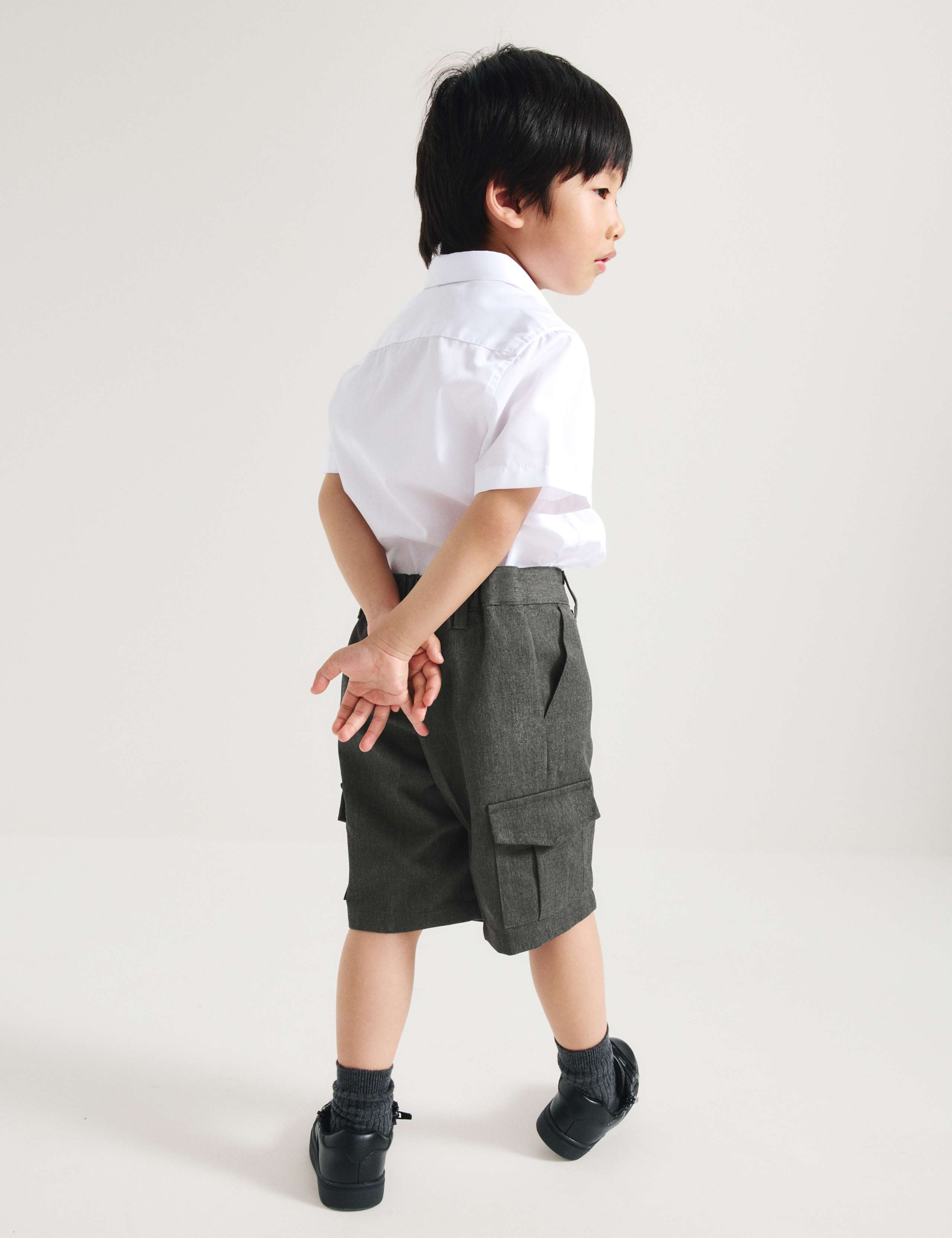 2 Pack Boys' Cargo School Shorts (2-14 Yrs) 5 of 7