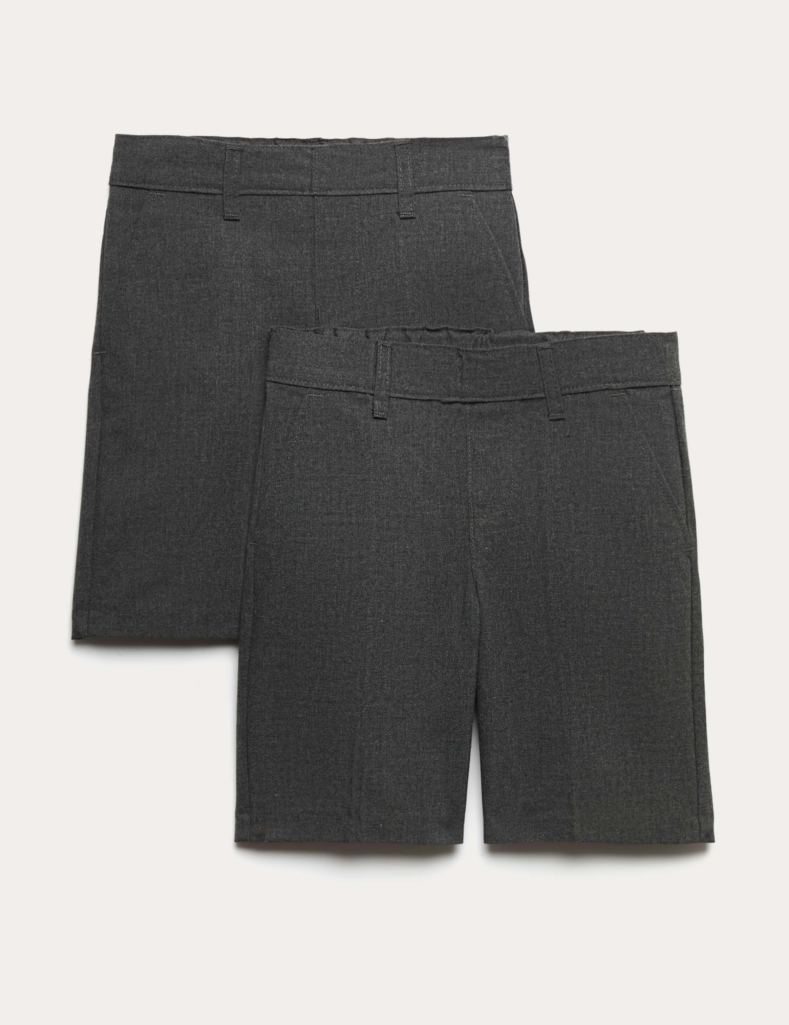 2 Pack Boys' Regular Leg School Shorts (2-14 Yrs) 1 of 3