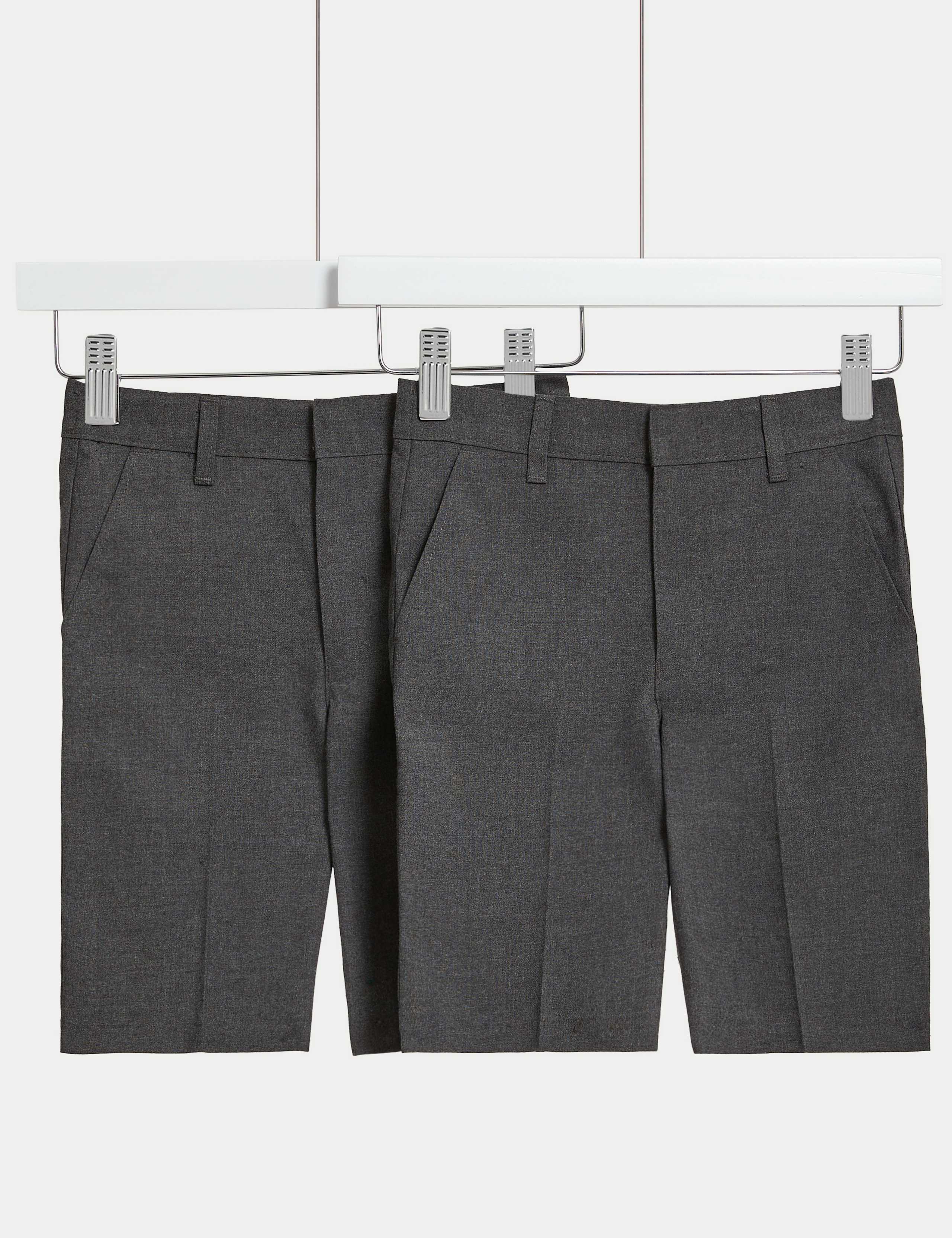 2 Pack Boys' Regular Leg School Shorts (2-14 Yrs) 2 of 3