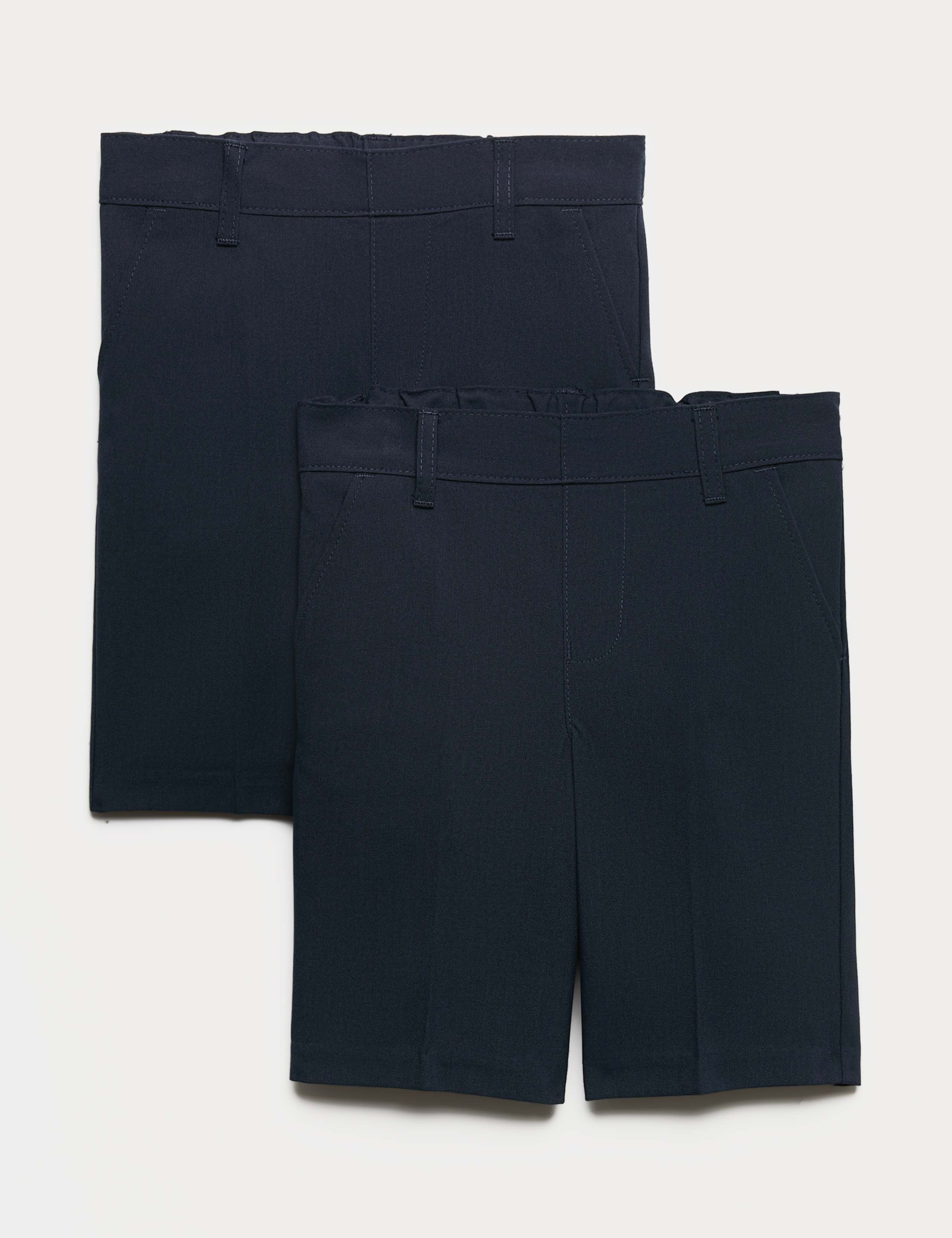 2 Pack Boys' Slim Leg School Shorts (2-14 Yrs) 1 of 2