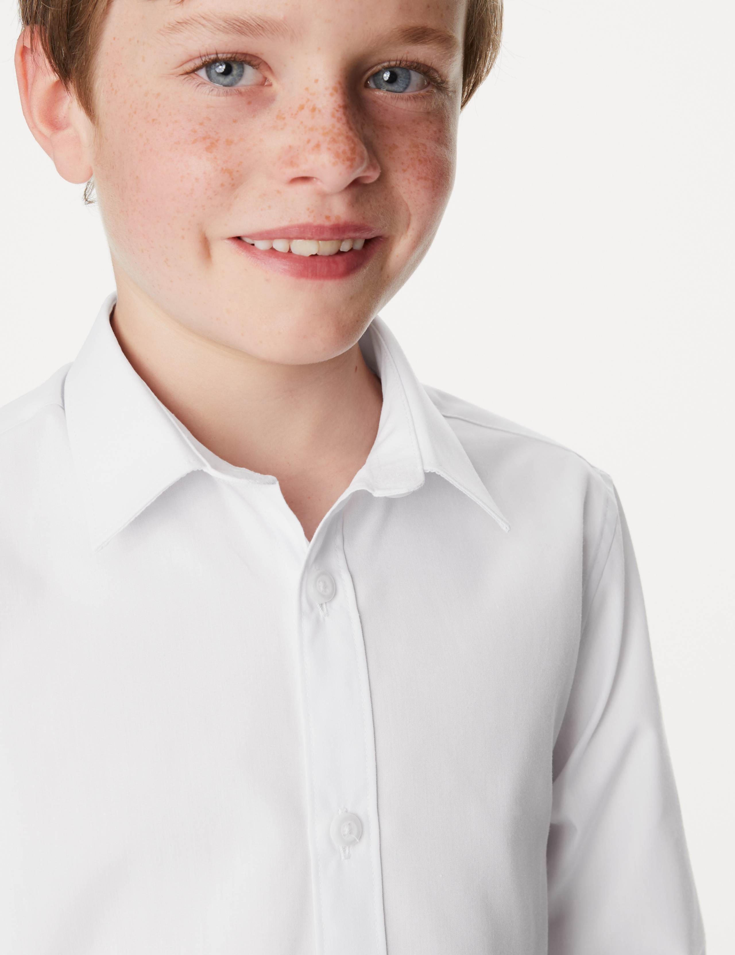 3 Pack Boys' Easy Iron School Shirts (2-16 Yrs) 4 of 6