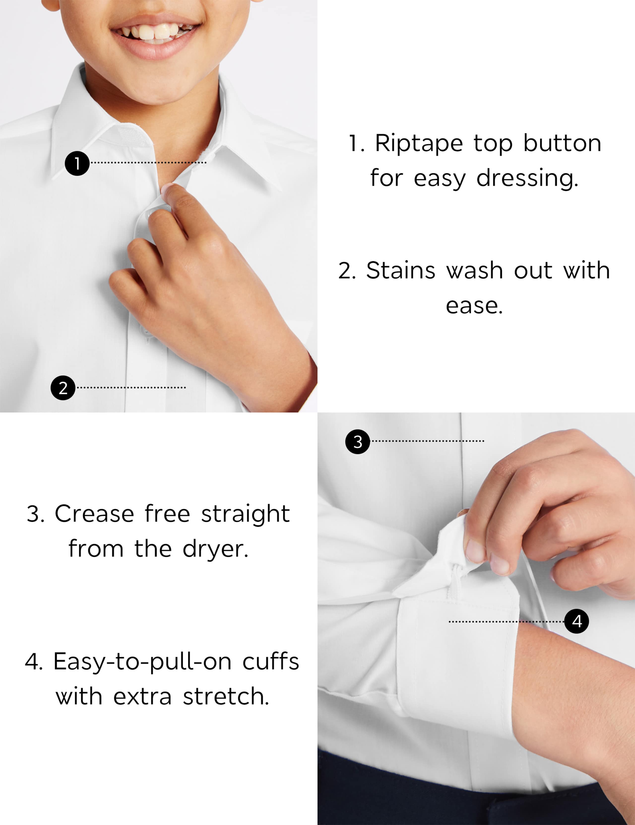 2 Pack Boys' Easy Dressing Non-Iron Shirts 3 of 4