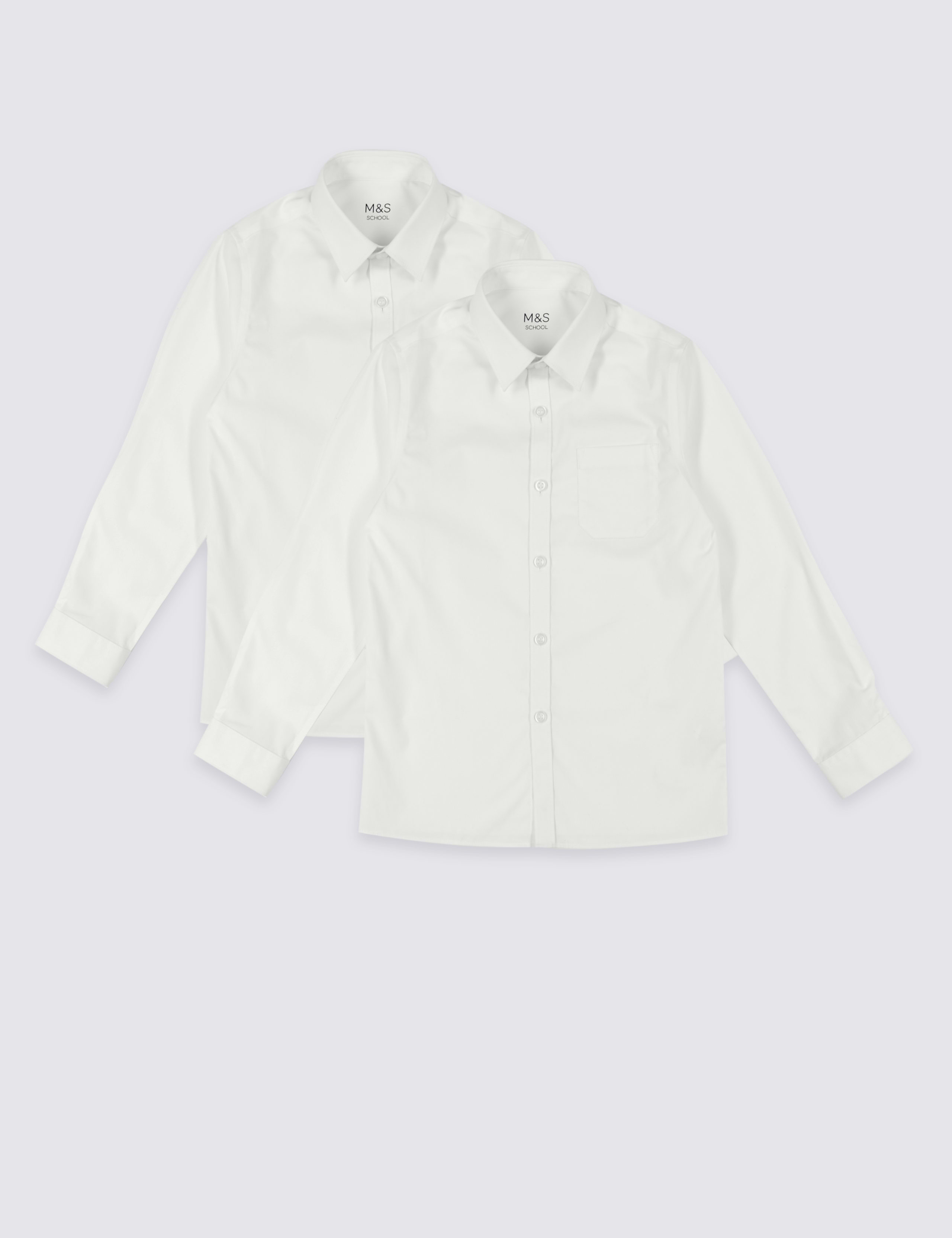2 Pack Boys' Pure Cotton Slim Fit Shirts 2 of 4