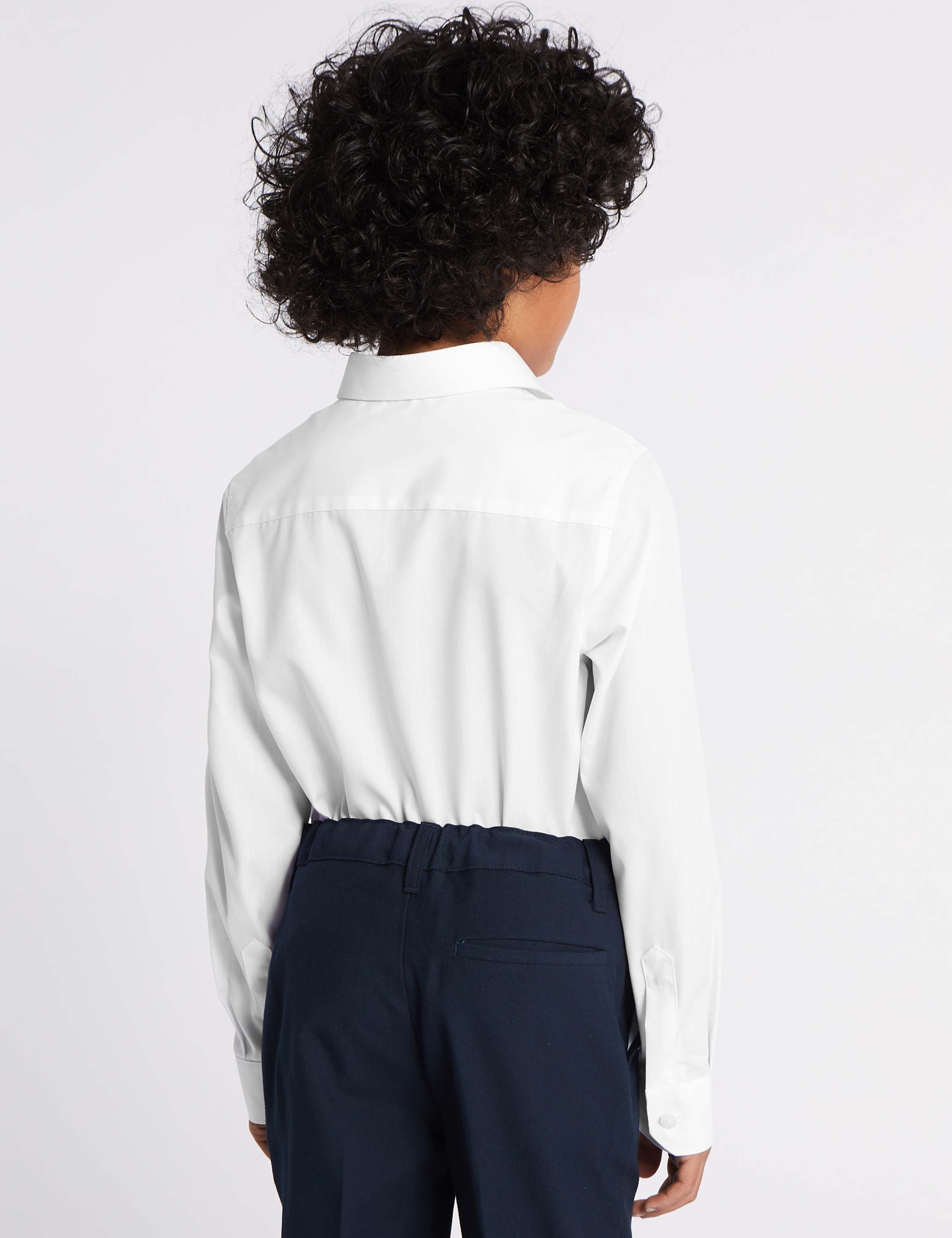 2pk Boys' Long Length Non-Iron School Shirts 3 of 5