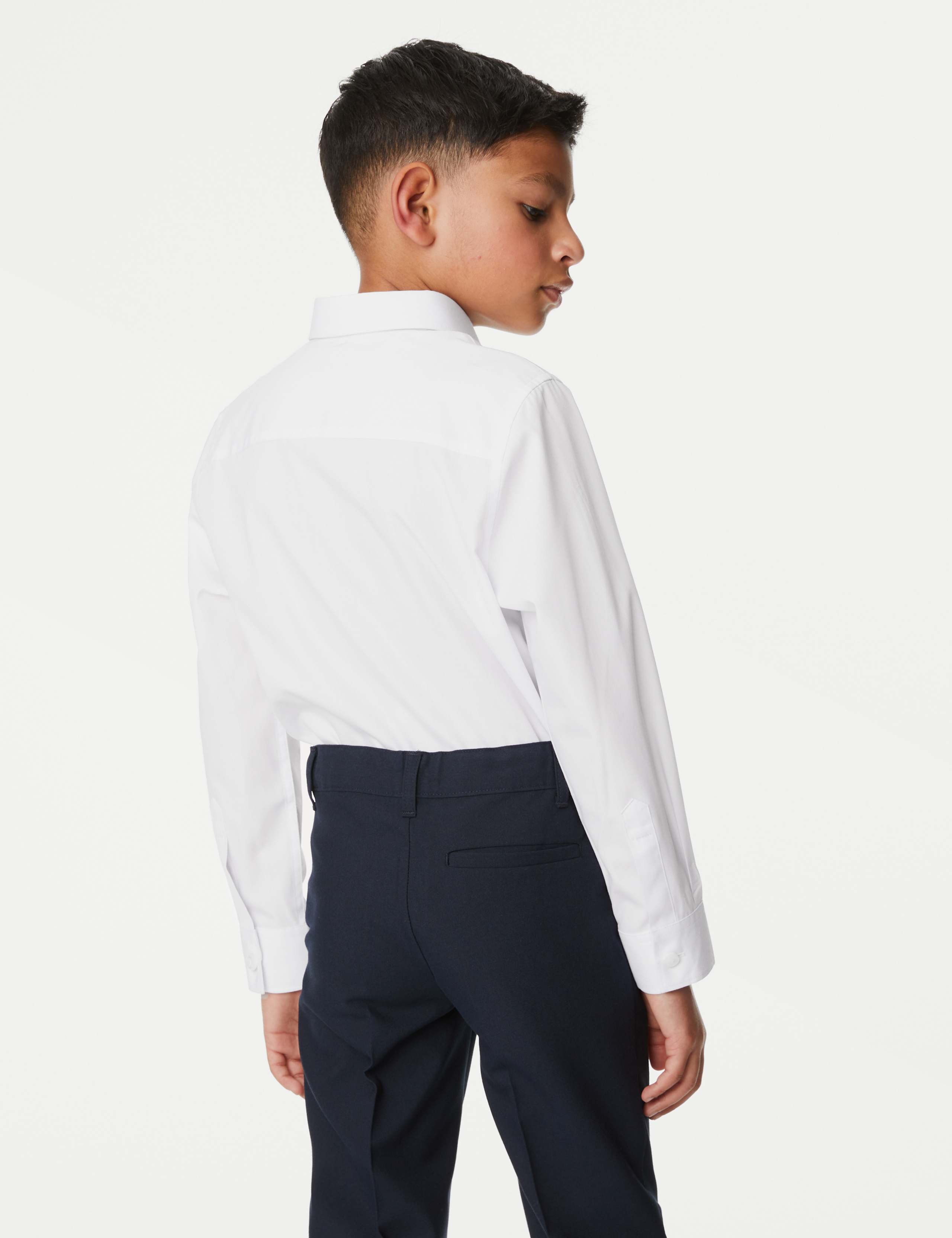 3pk Boys' Easy Dressing Easy Iron School Shirts (3-18 Yrs) 5 of 8