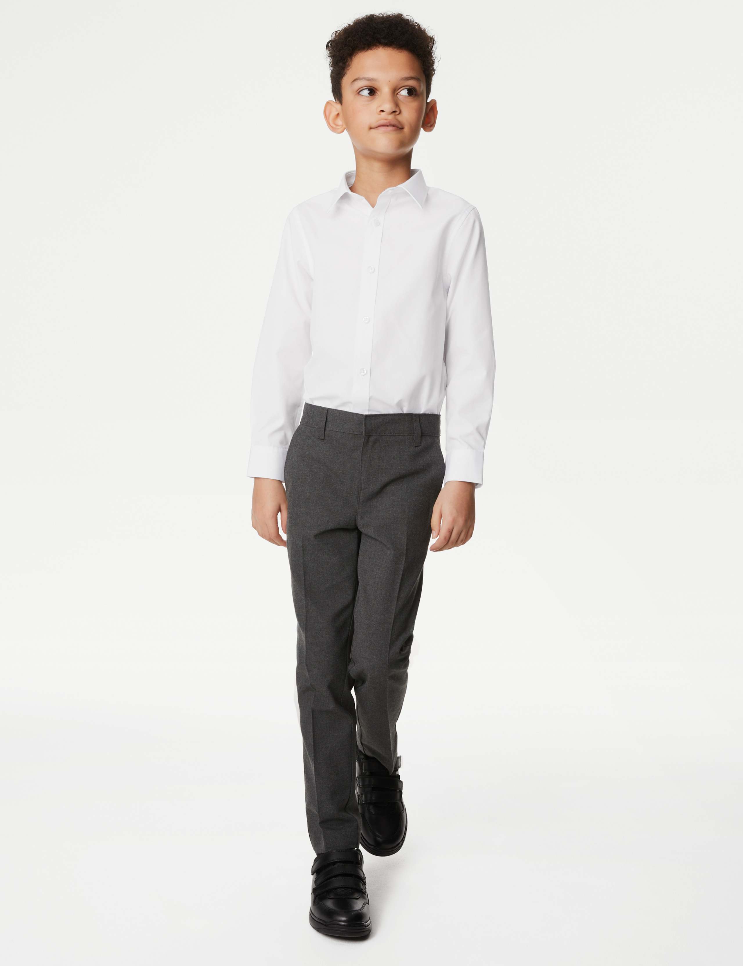 5pk Boys' Regular Fit Easy to Iron School Shirts (2-18 Yrs) 3 of 7