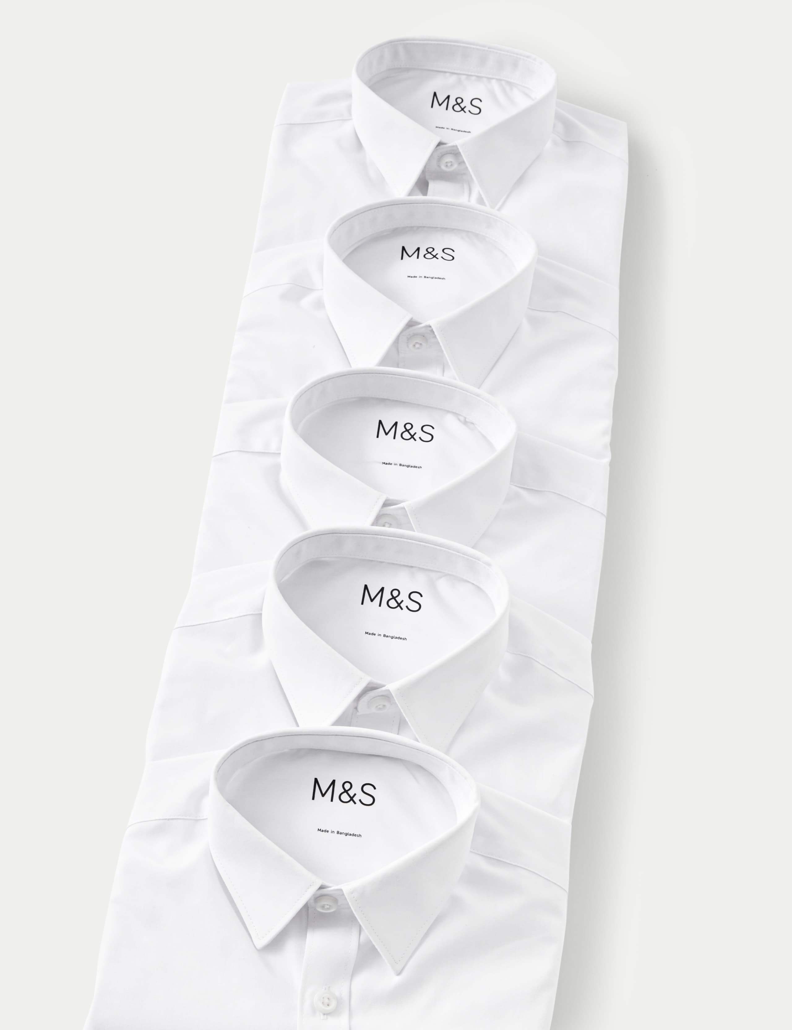 5pk Boys' Regular Fit Easy to Iron School Shirts (2-18 Yrs) 7 of 7