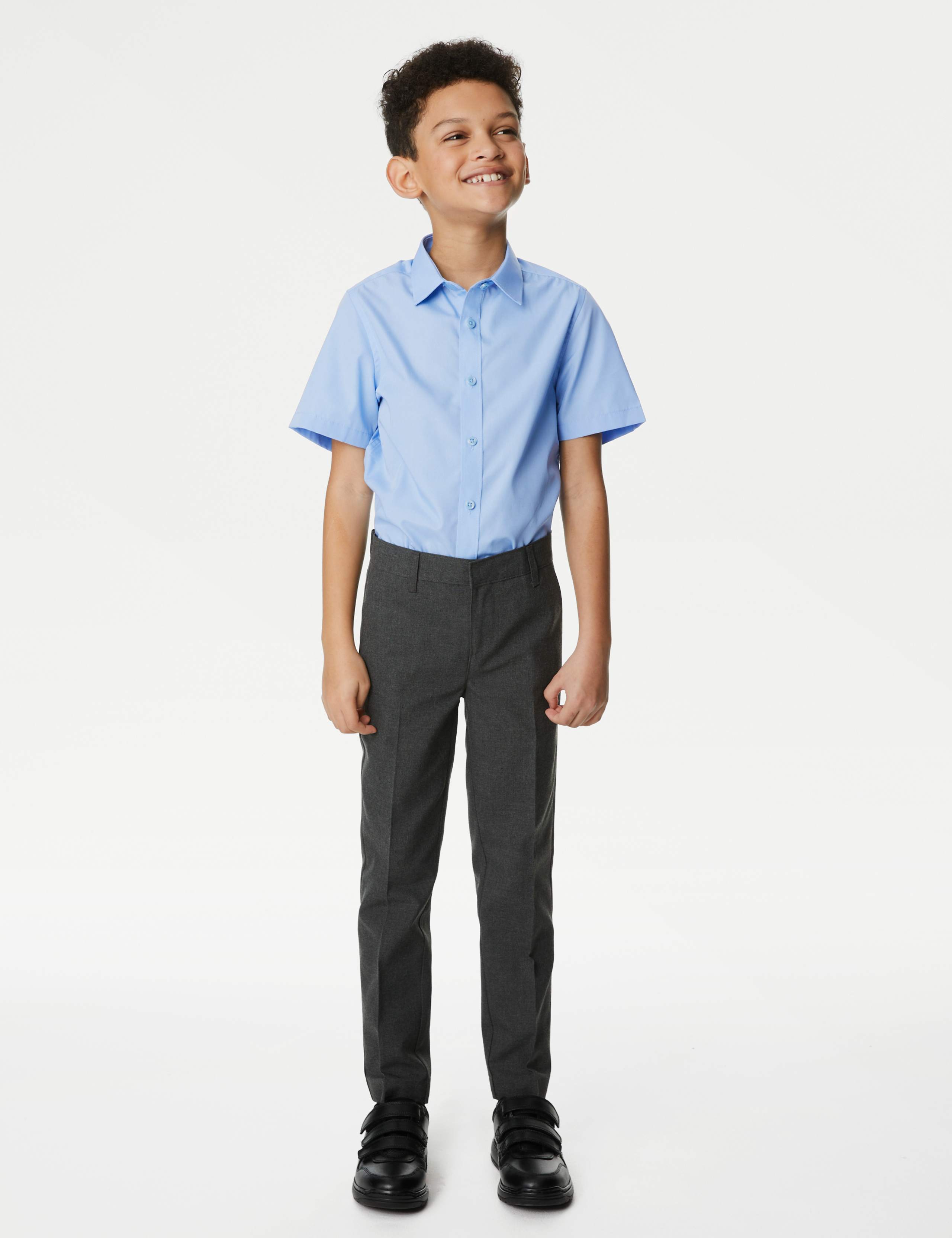 3pk Boys' Easy Iron School Shirts (2-16 Yrs) 1 of 4