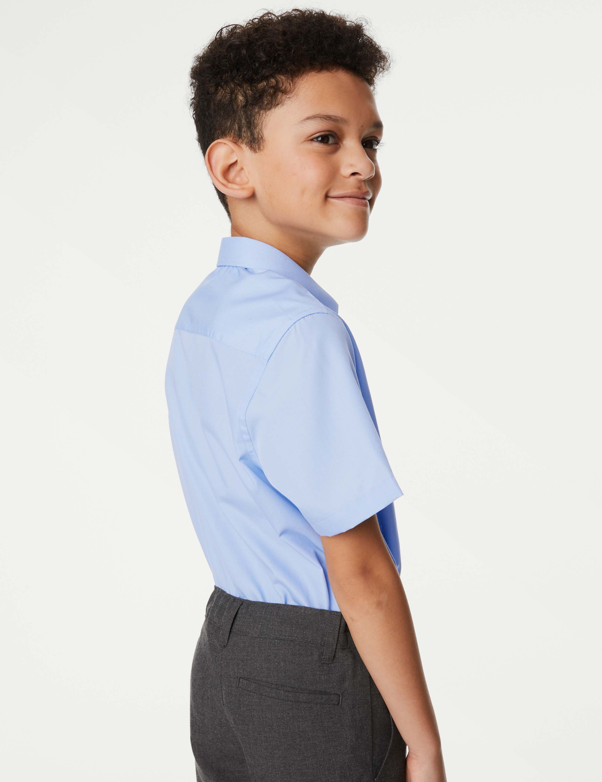 3pk Boys' Easy Iron School Shirts (2-16 Yrs) 4 of 4