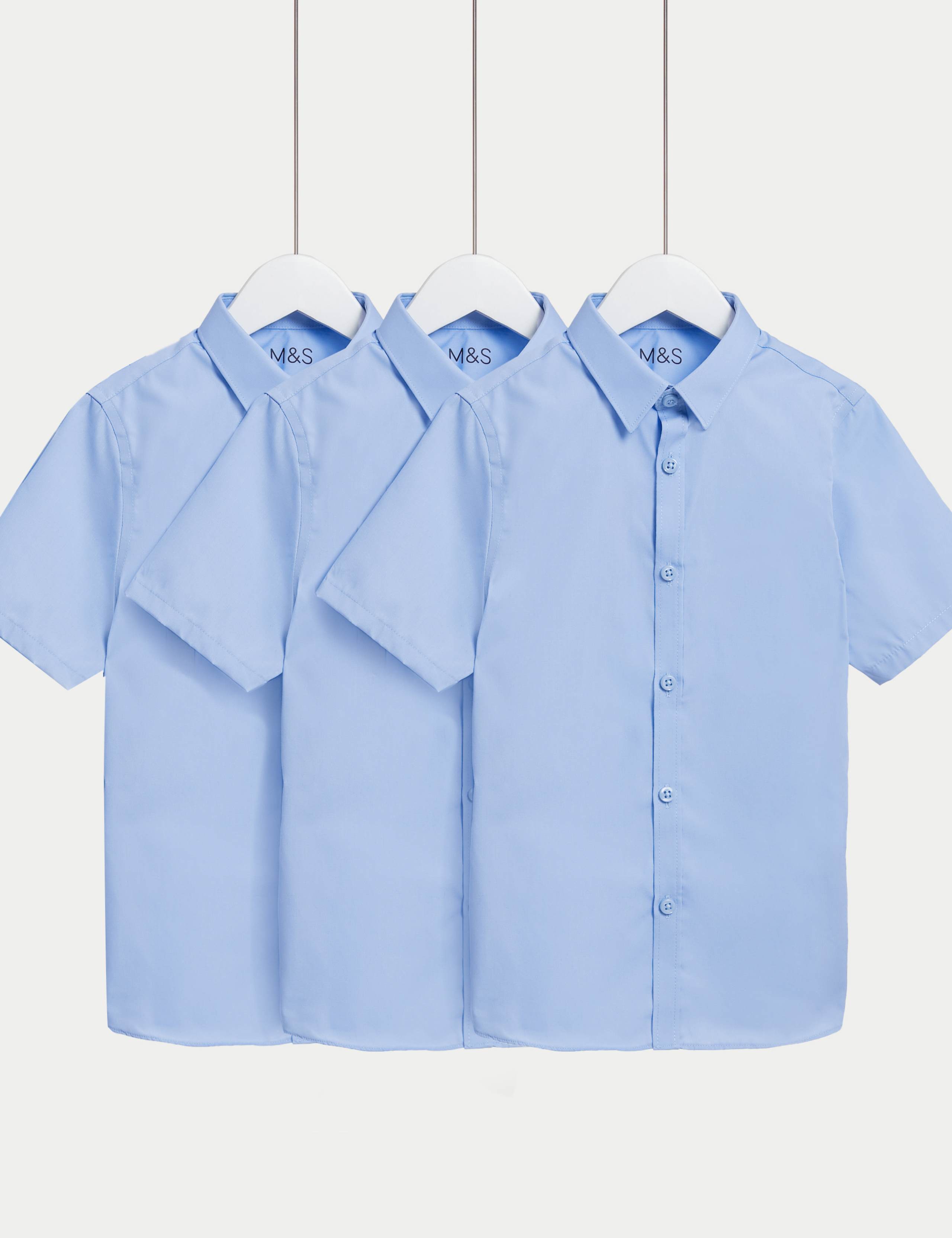 3 Pack Boys' Slim Easy Iron School Shirts (2-16 Yrs) 2 of 5