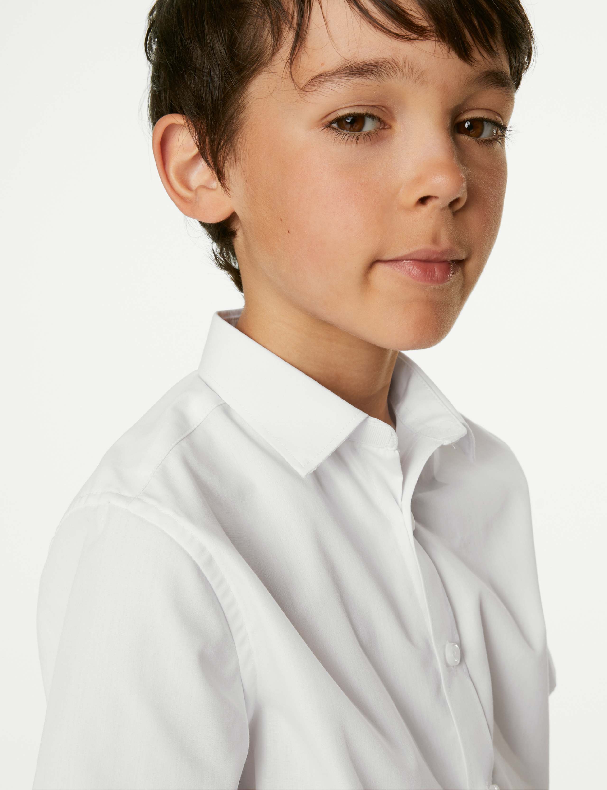 5pk Boys' Regular Fit Easy to Iron School Shirts (2-18 Yrs) 4 of 5
