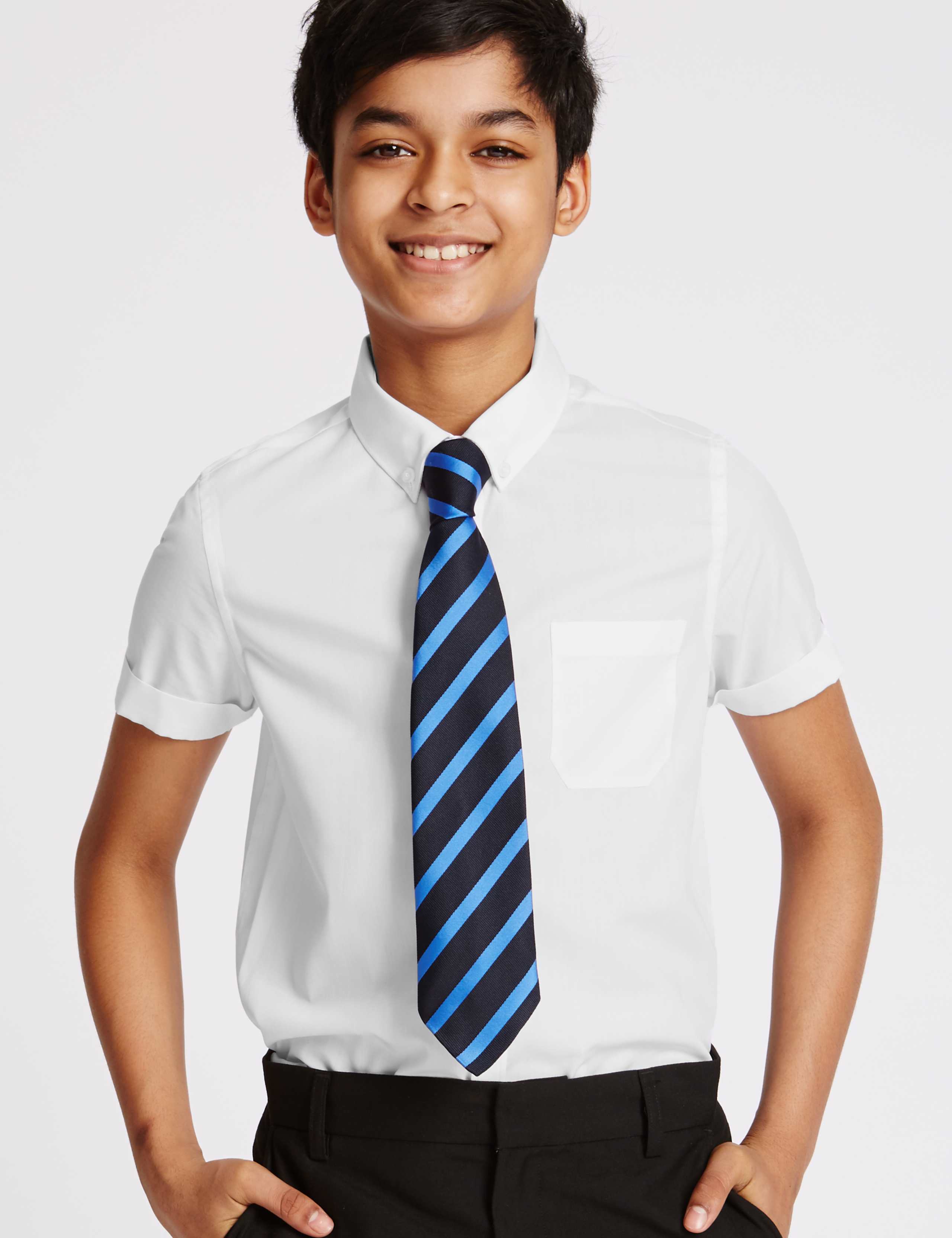 2 Pack Senior Boys' Non-Iron Shirts 1 of 3